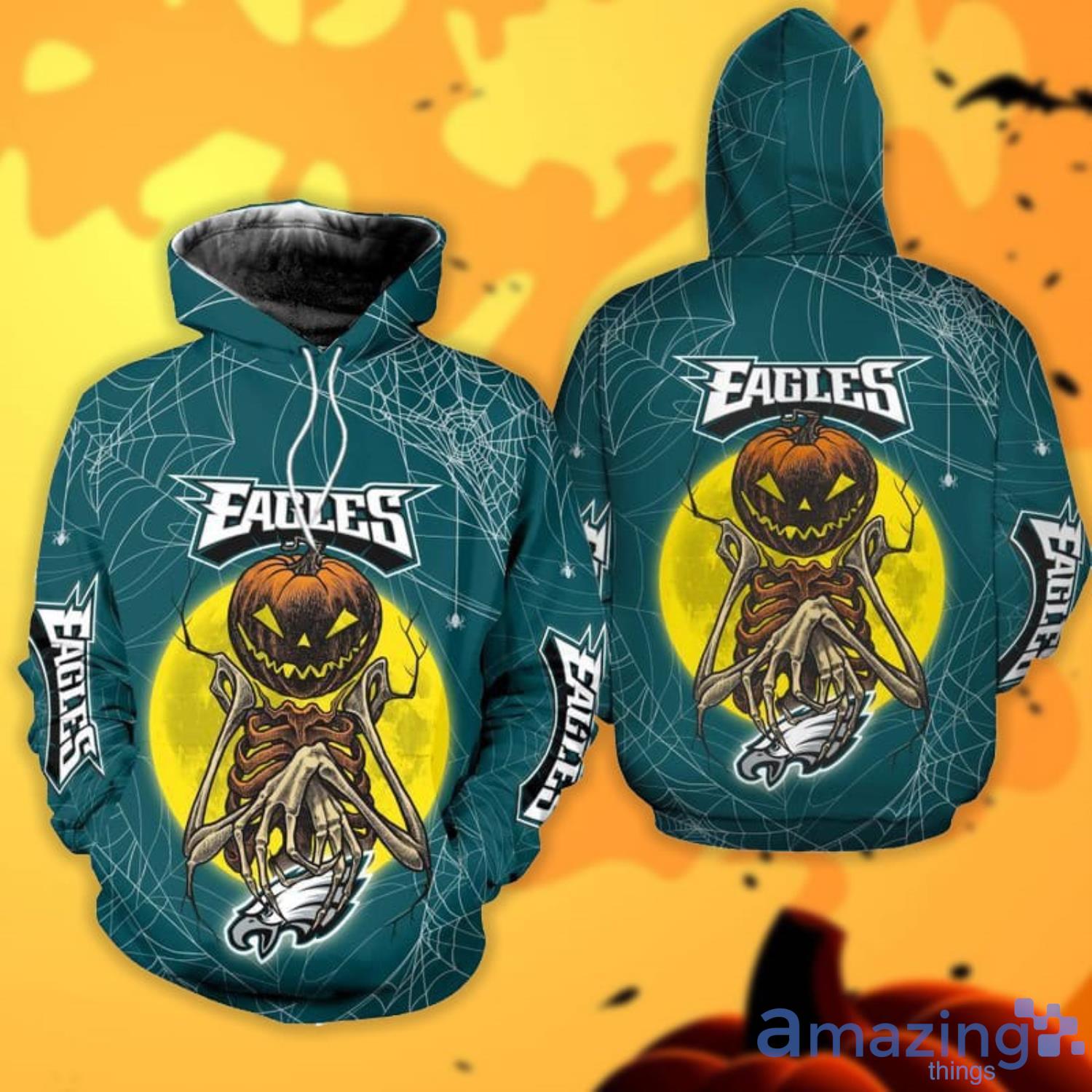 Philadelphia Eagles Pumpskin Monster Halloween 3D All Over Printed