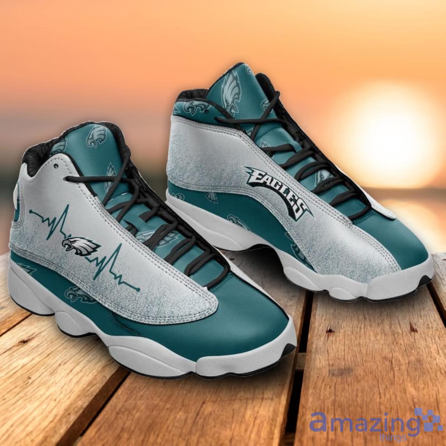 Philadelphia EaglesHeartbeat Air Jordan 13 Shoes For Fans Product Photo 1
