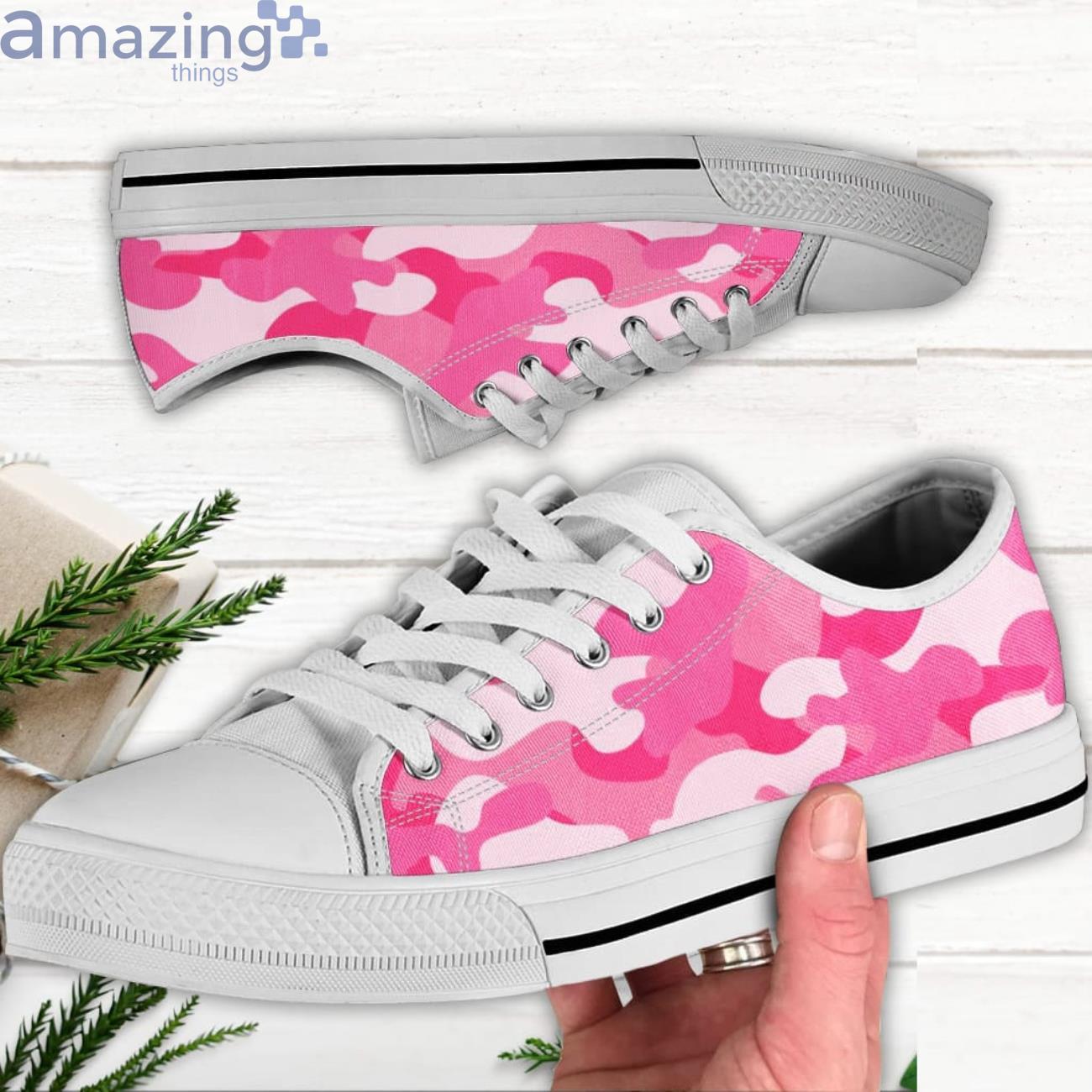 Pink Camo Low Top Canvas Shoes Pink Camo Shoes For Men And Women