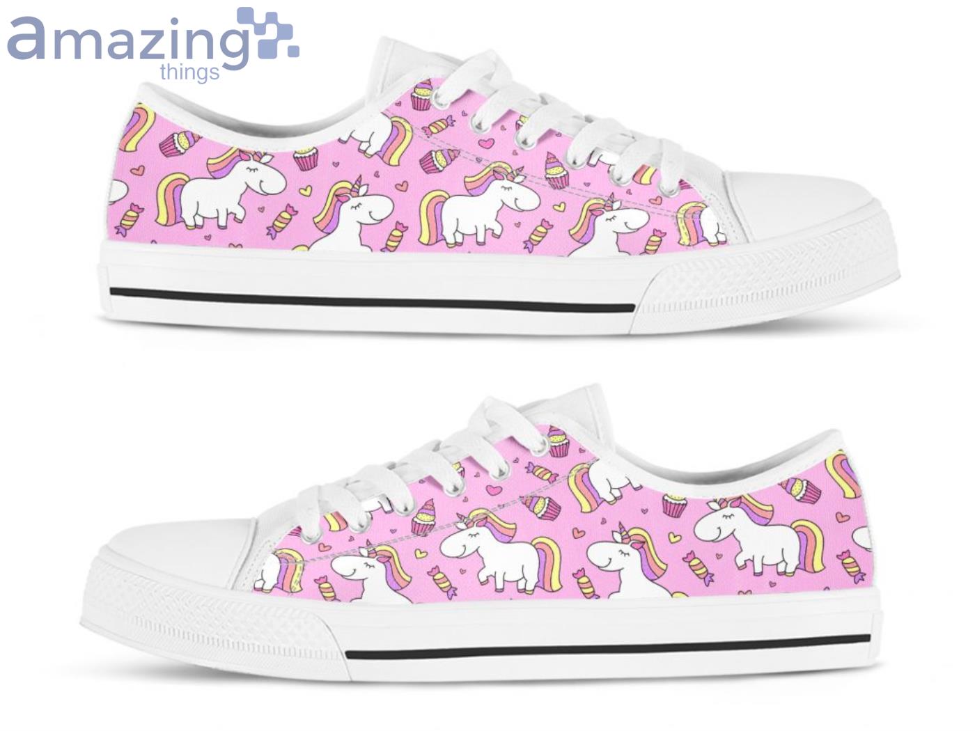 Pink Unicorn Pattern Low Top Shoes Fme image Pink Unicorn Pattern Low Top Shoes Fme Product Photo 2