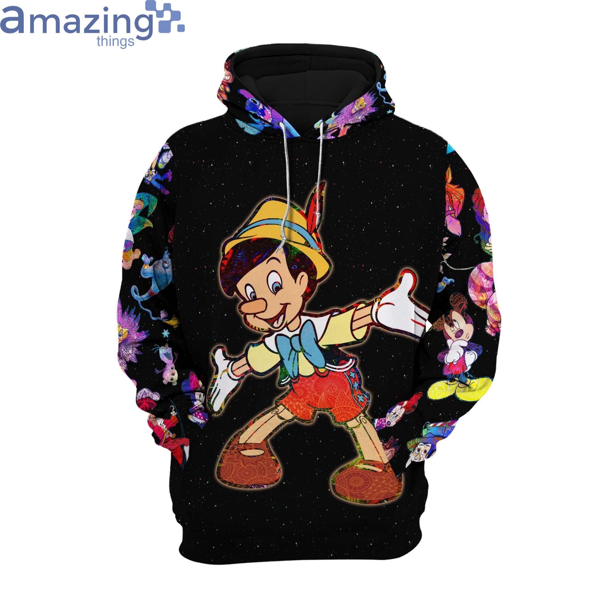 Pinocchio Galaxy Night Sky Patterns Disney Cartoon 3D Hoodie Zip