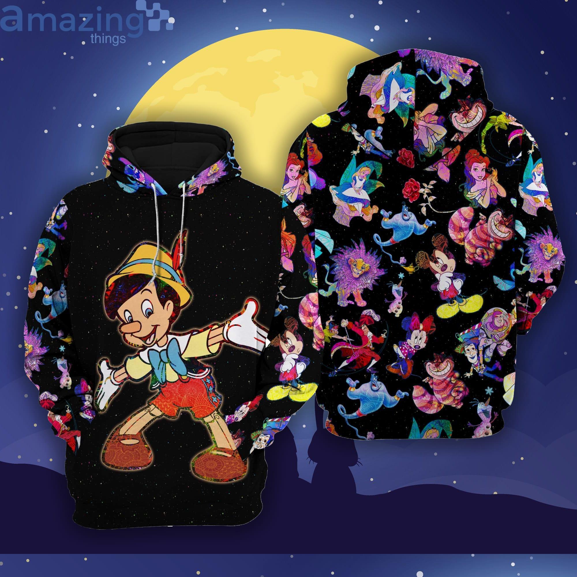 Pinocchio Galaxy Night Sky Patterns Disney Cartoon 3D Hoodie Zip Hoodie Product Photo 1