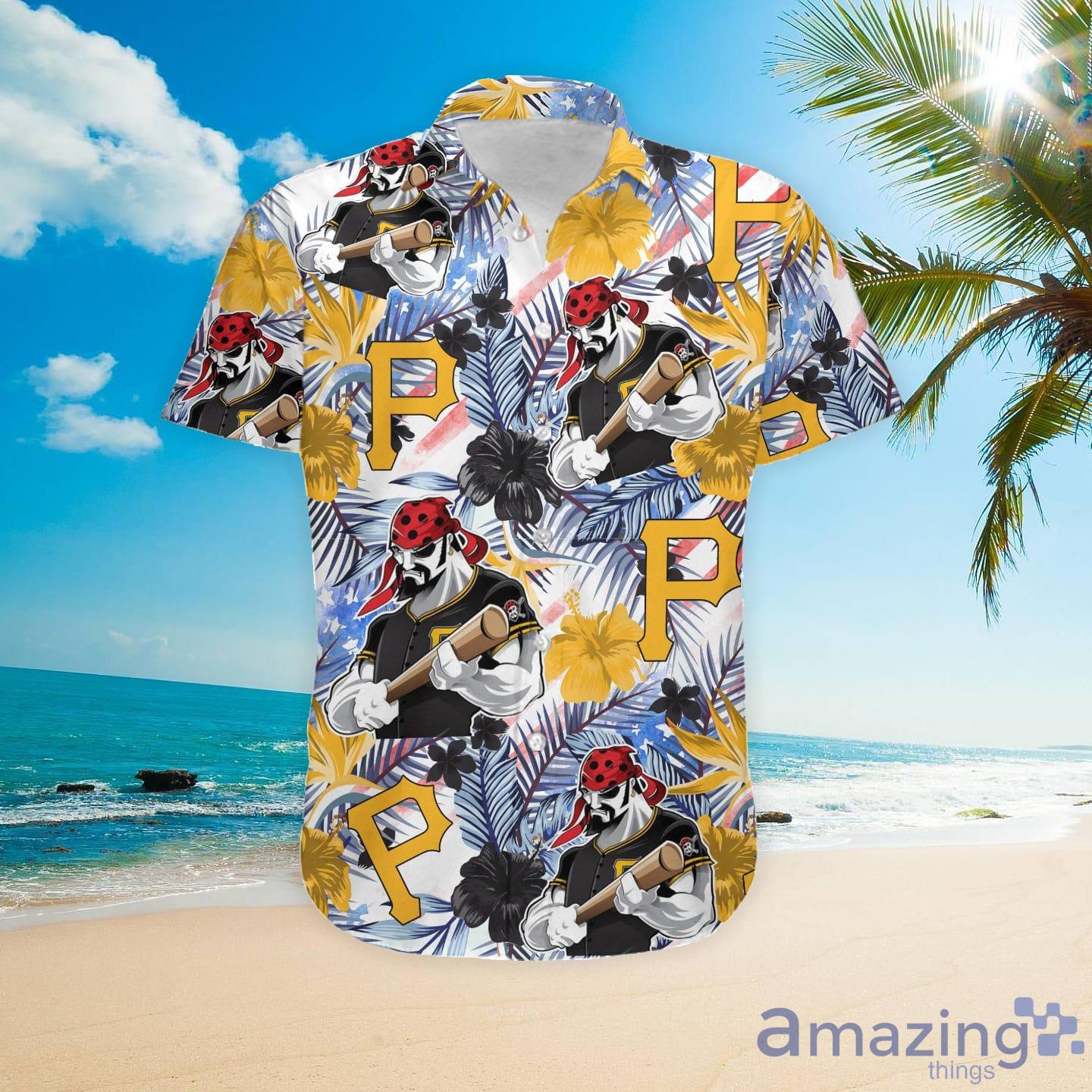 Pittsburgh Pirates Tropical Floral Custom Name Aloha Hawaiian Shirt