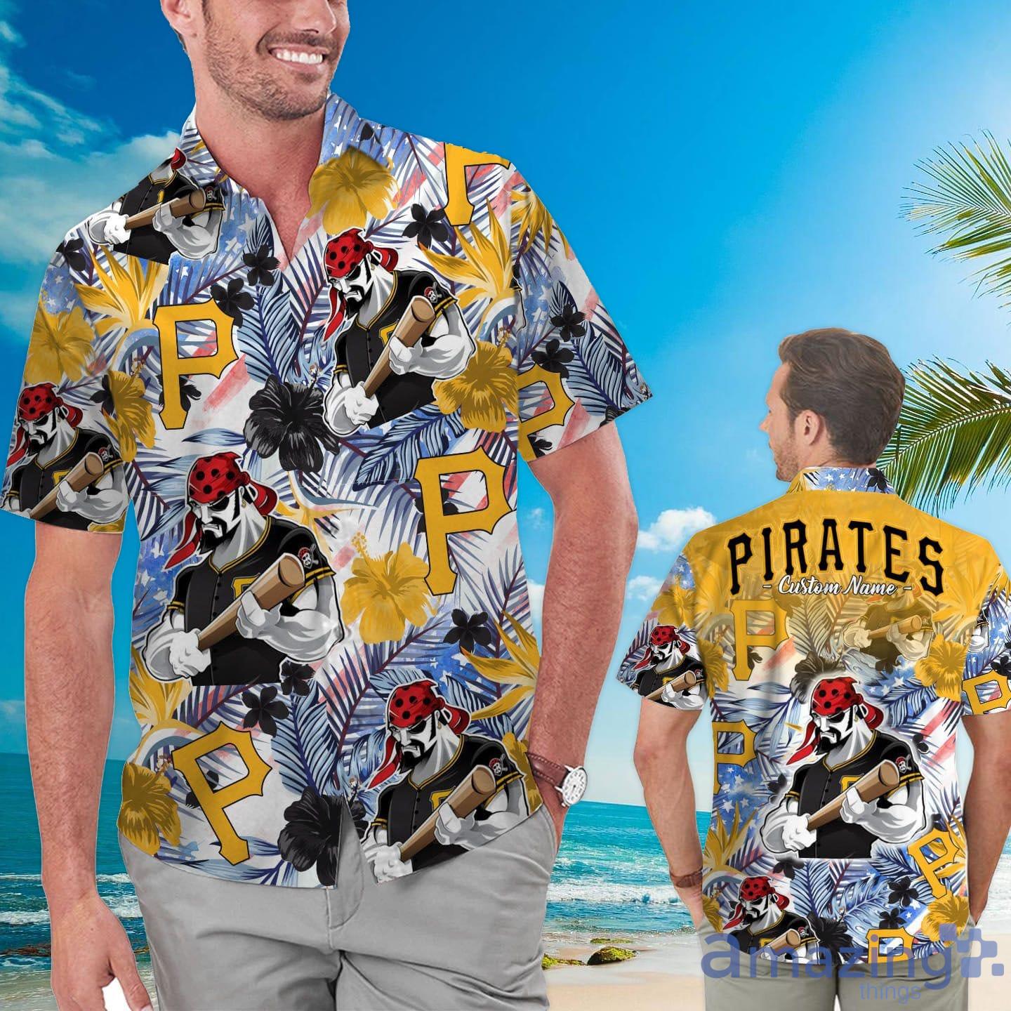 Pittsburgh Pirates Tropical Floral Custom Name Aloha Hawaiian Shirt