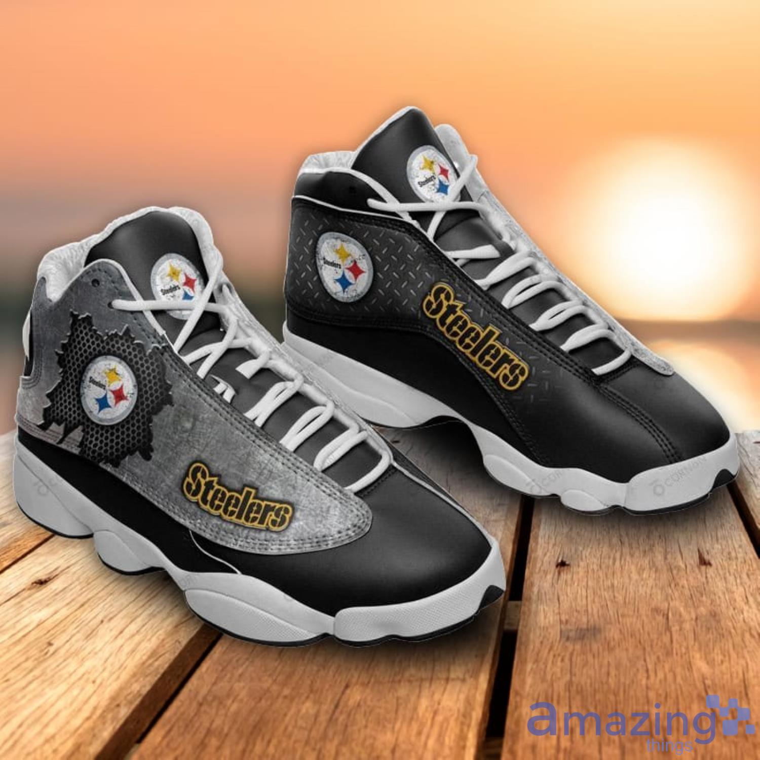 Pittsburgh Steelers Black Air Jordan 13 Sneakers Product Photo 1