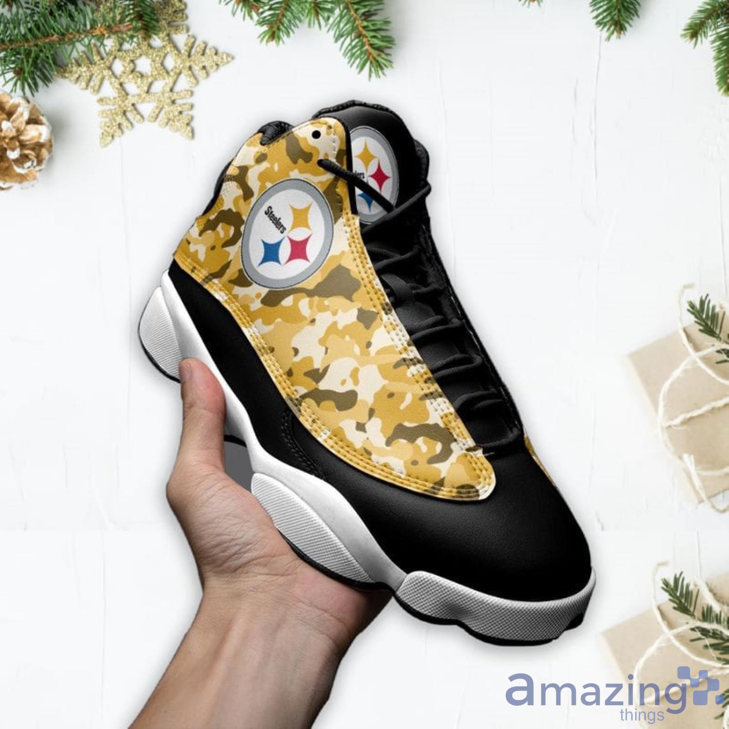 Pittsburgh Steelers Camouflage Custom Air Jordan 4 Sneaker