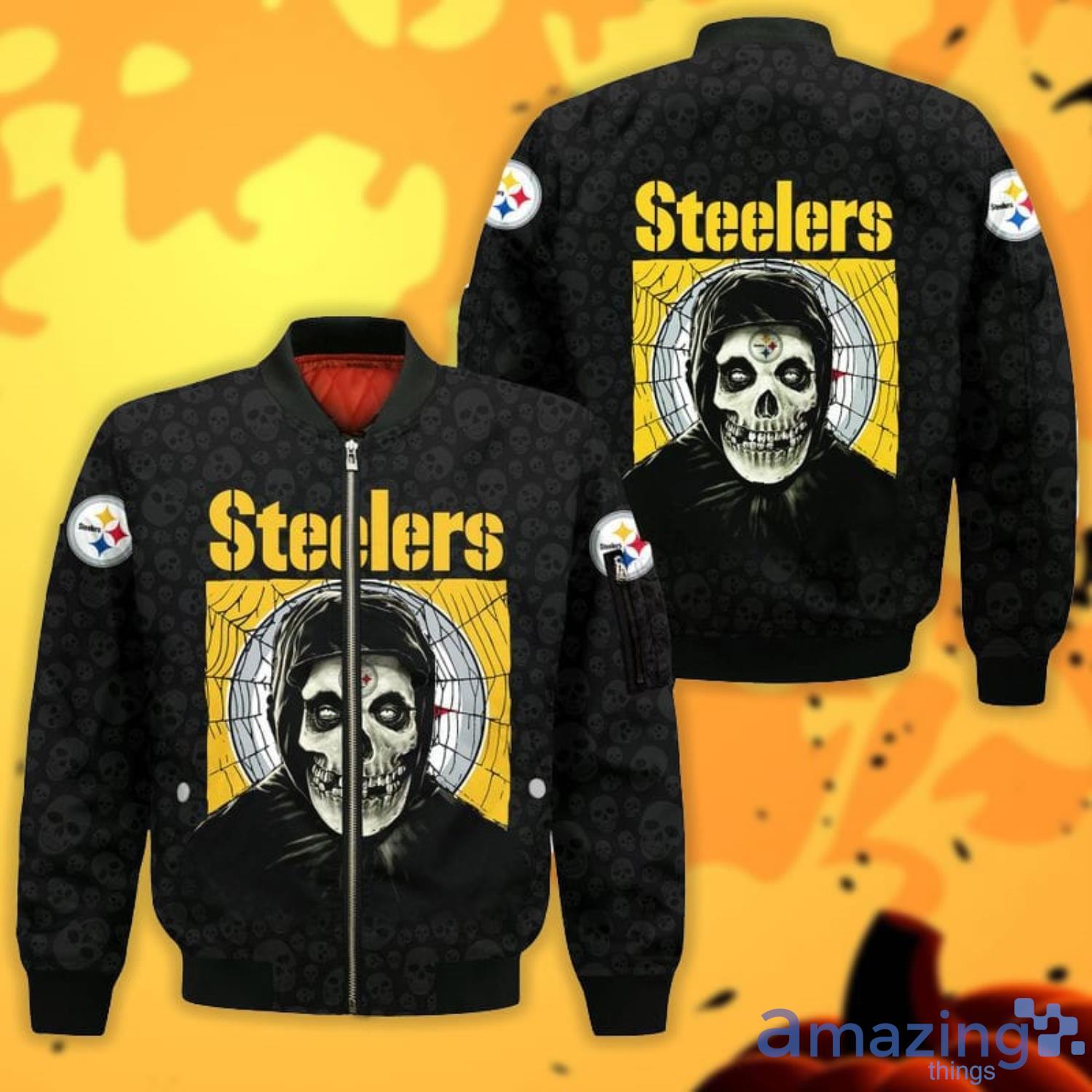 Pittsburgh Steelers Skull For Halloween Graphic All Over