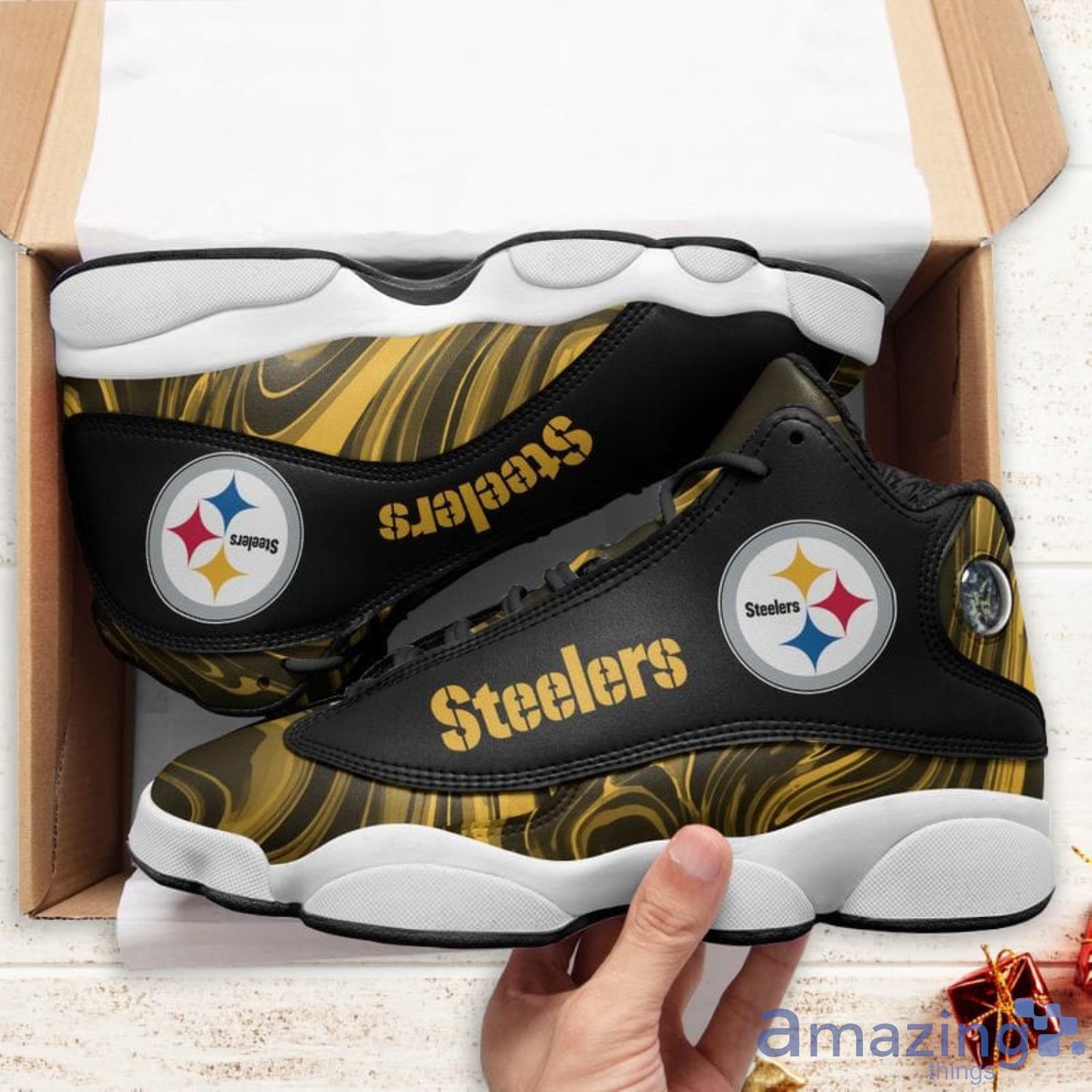 Pittsburgh Steelers Leopard Pattern Air Jordan 13 Shoes For Fans