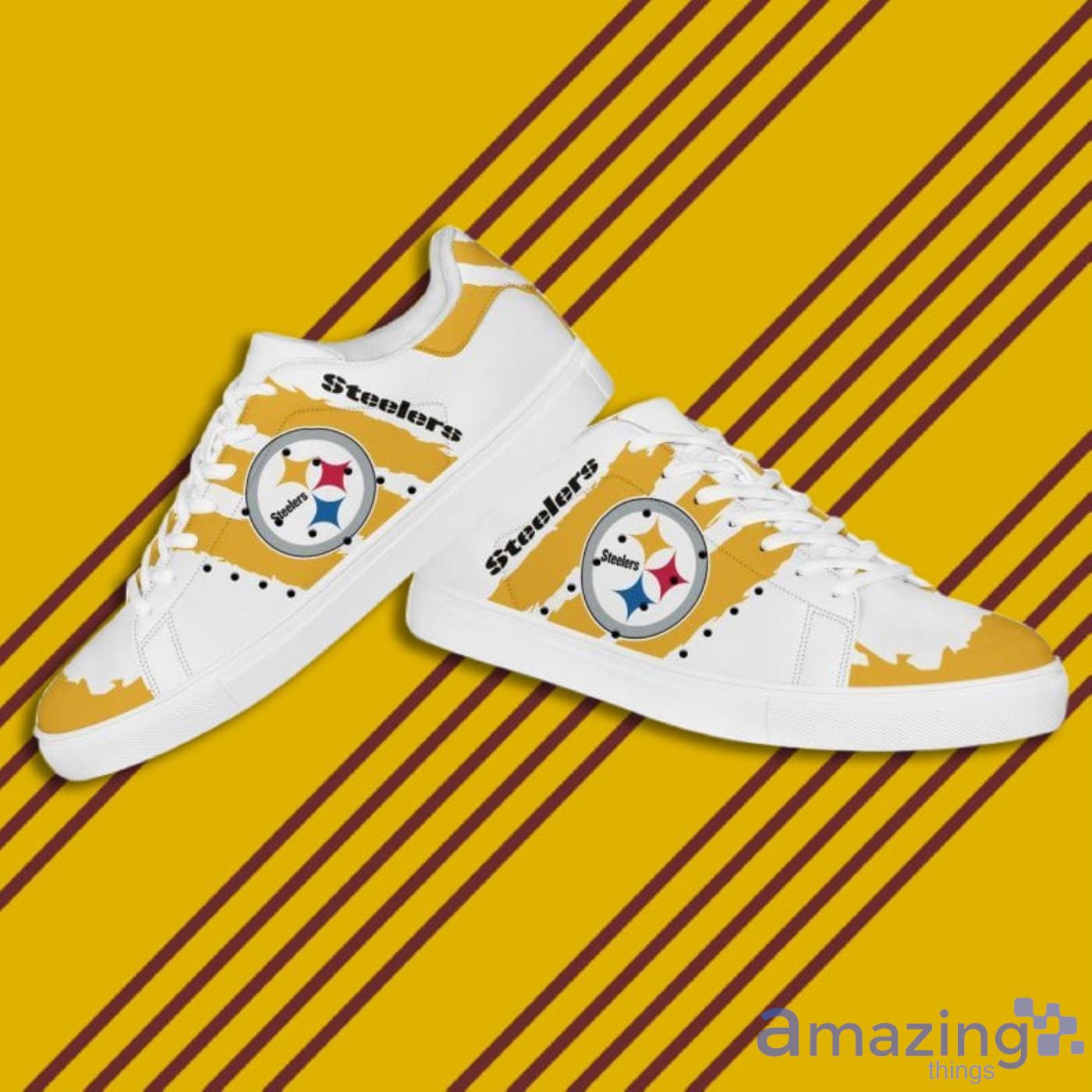 Pittsburgh Steelers NFL Black And White Skate Shoes image Pittsburgh Steelers NFL Black And White Skate Shoes Product Photo 3