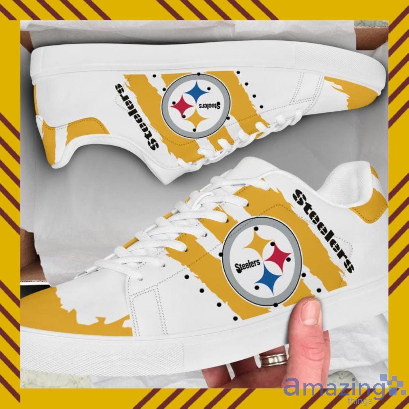 Pittsburgh Steelers NFL Black And White Skate Shoes Product Photo 1