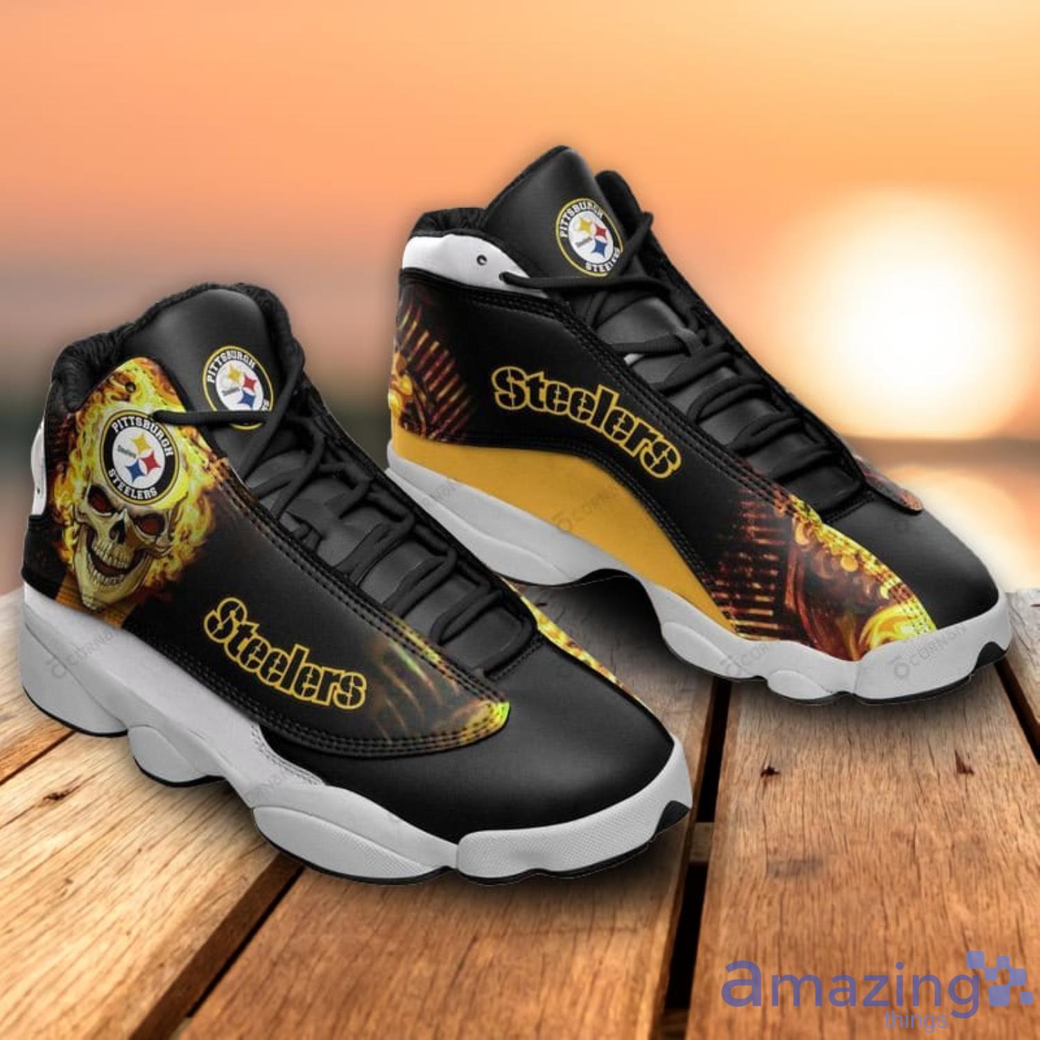 Pittsburgh Steelers Skull Air Jordan 13 Sneakers