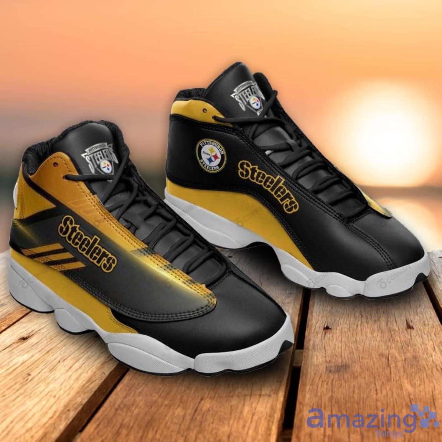Pittsburgh Steelers Stripe Air Jordan 13 Sneakers Product Photo 1