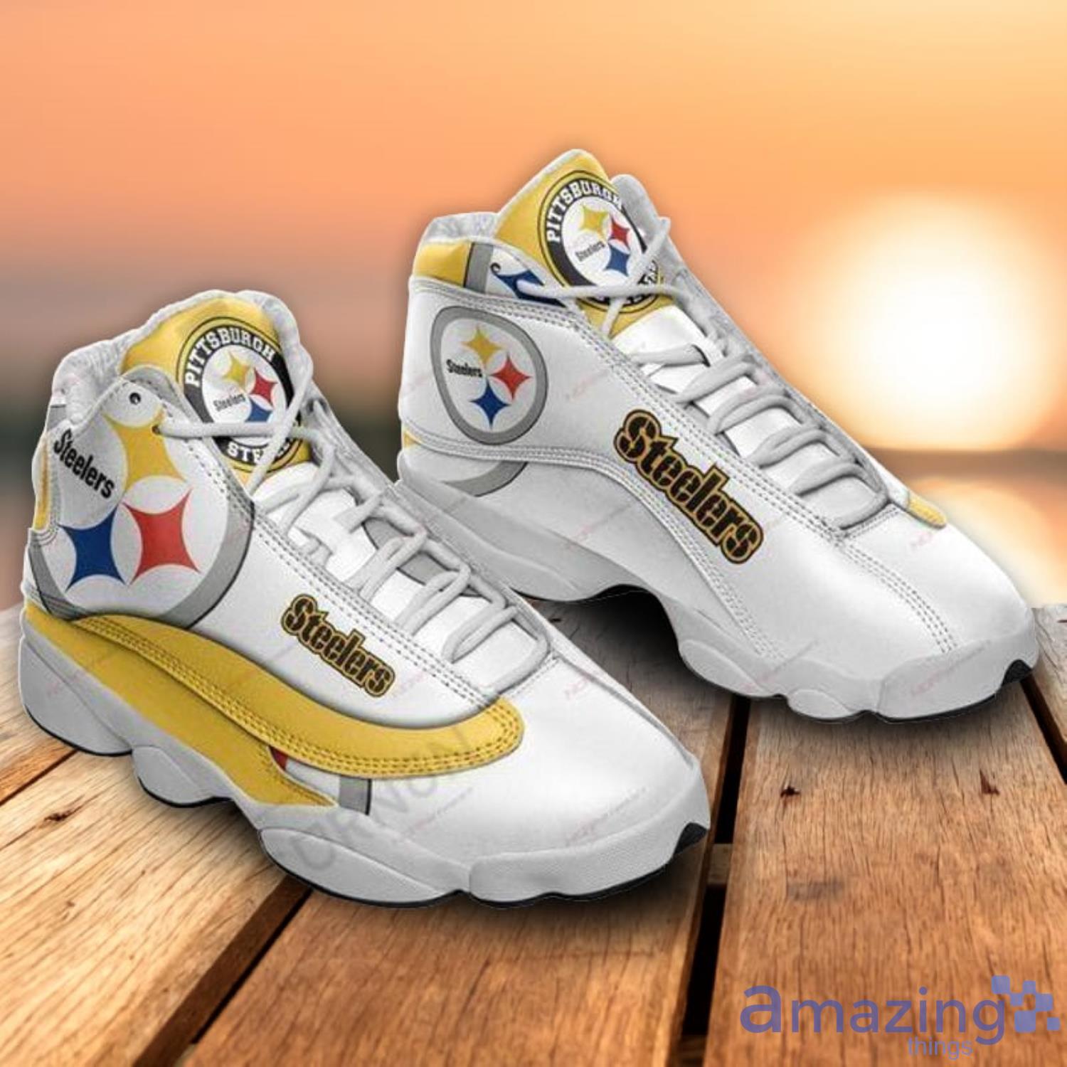 Pittsburgh Steelers White Air Jordan 13 Sneakers