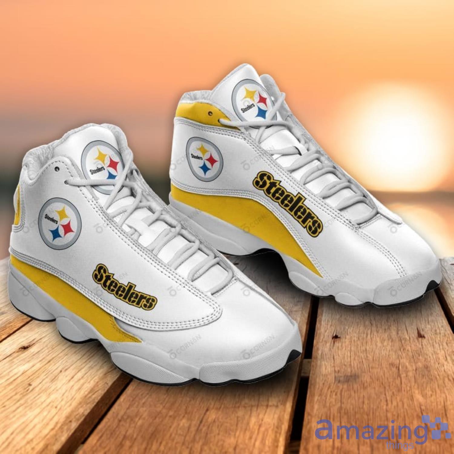 Pittsburgh Steelers White Air Jordan 13 Sneakers Shoes