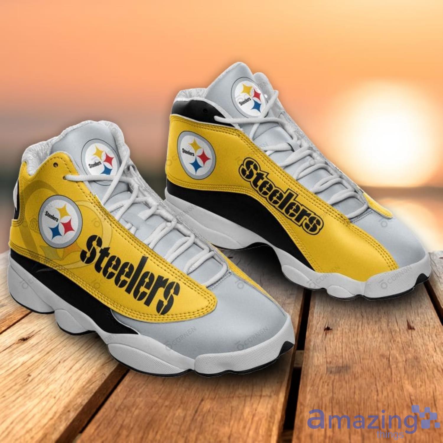 Pittsburgh Steelers White Air Jordan 13 Sneakers