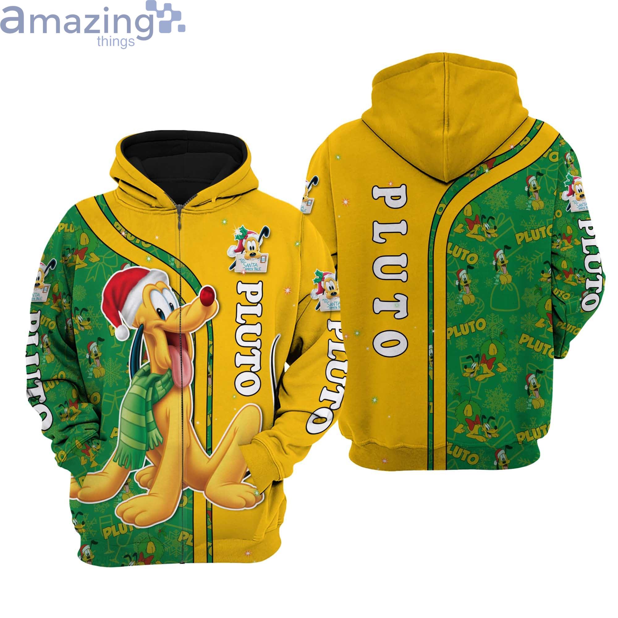 Pluto Dog Christmas Disney Cartoon 3D Hoodie Zip Hoodie Product Photo 1