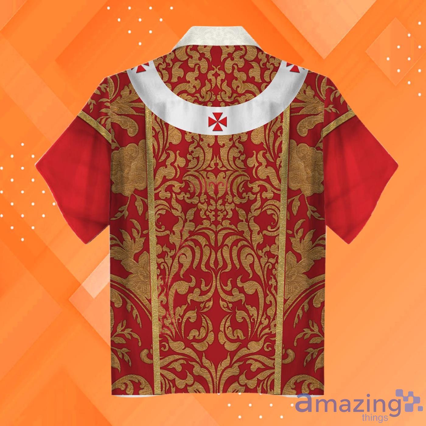 Pope John Paul II All over Print Hawaiian Shirt image Pope John Paul II All over Print Hawaiian Shirt Product Photo 2