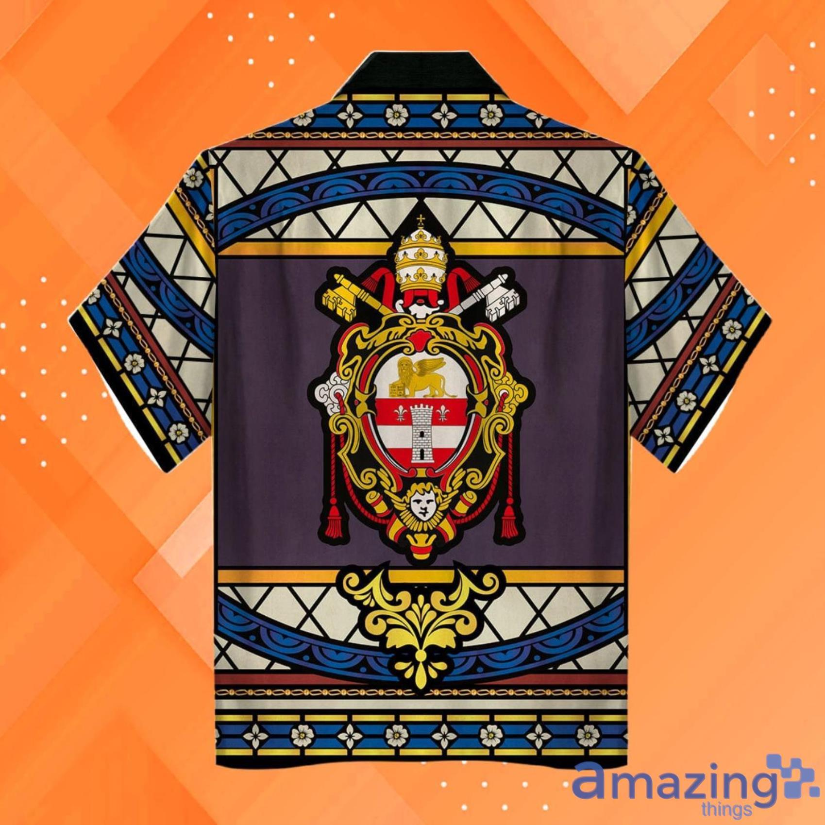 Pope John XXIII All over Print Hawaiian Shirt image Pope John XXIII All over Print Hawaiian Shirt Product Photo 2