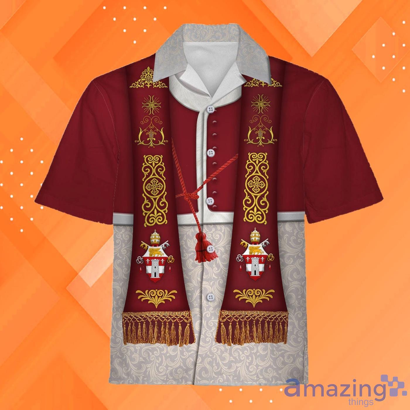 Pope John XXIII Vestment Hawaiian Shirt Product Photo 1 Pope John XXIII Vestment Hawaiian Shirt Product Photo 1