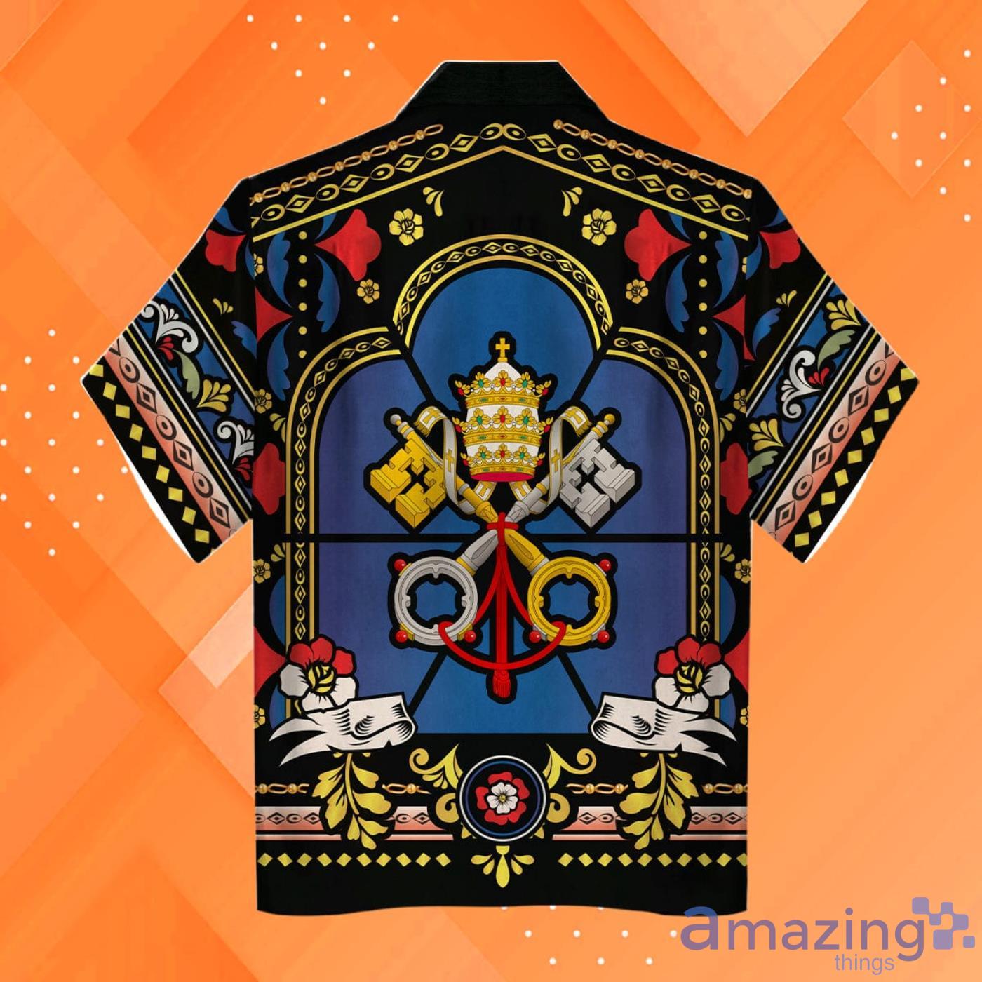 Pope St Peter Staine Hawaiian Shirt image Pope St Peter Staine Hawaiian Shirt Product Photo 2