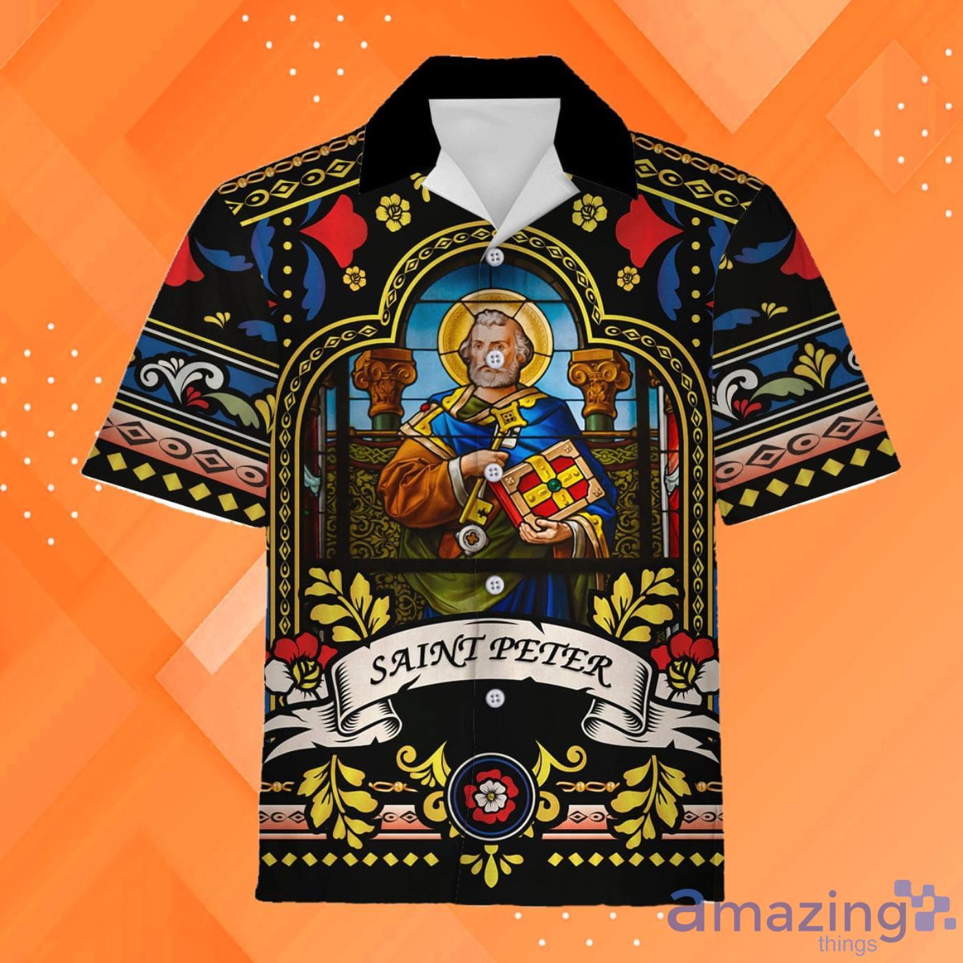 Pope St Peter Staine Hawaiian Shirt Product Photo 1 Pope St Peter Staine Hawaiian Shirt Product Photo 1