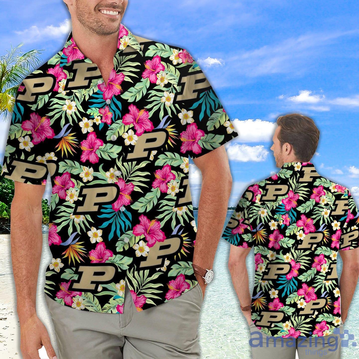 Purdue Boilermakers Hibiscus Hawaiian Shirt For Fans Product Photo 1
