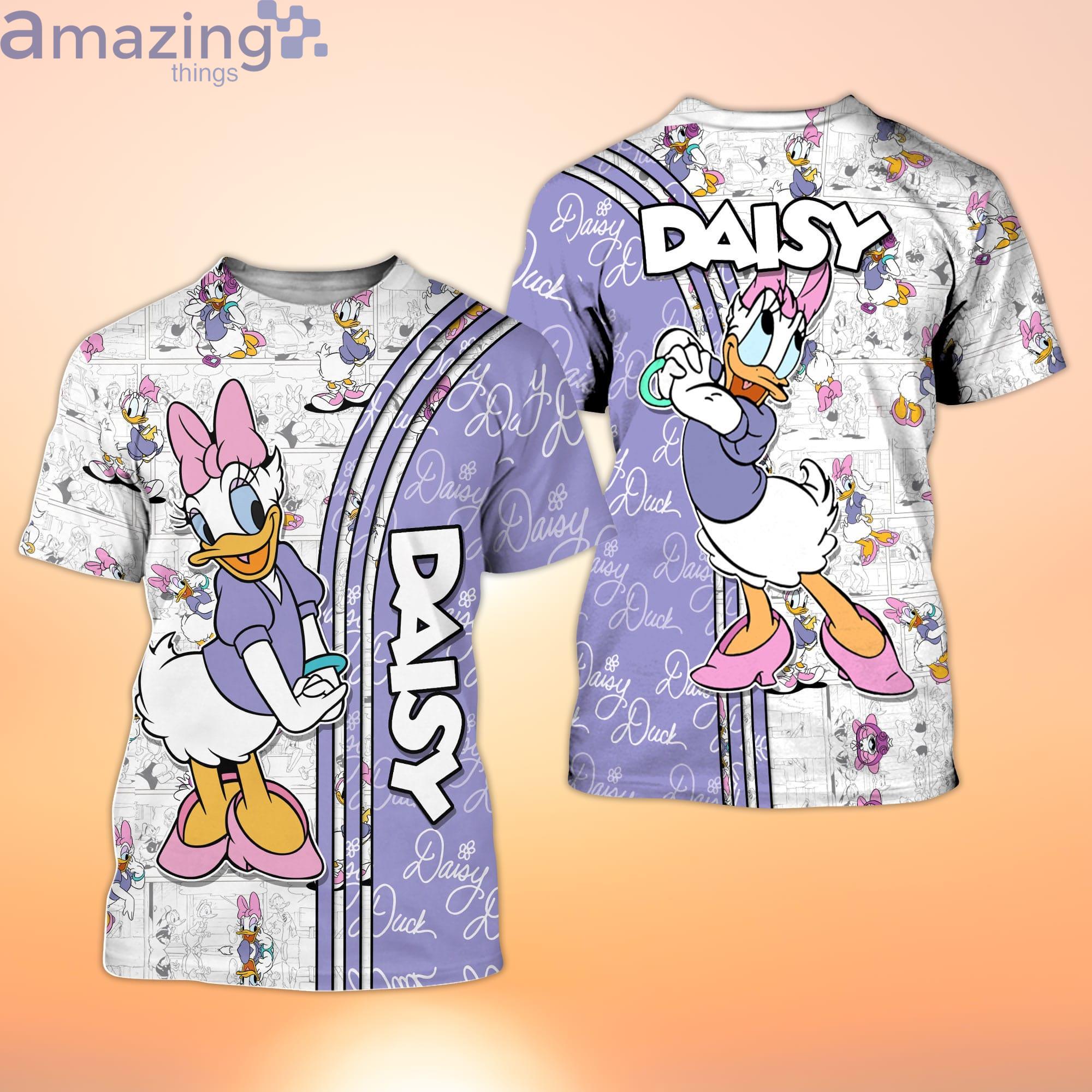 Purple Daisy Duck Cute Cross Comic Book Patterns Disney Cartoon 3D T-Shirt Product Photo 1