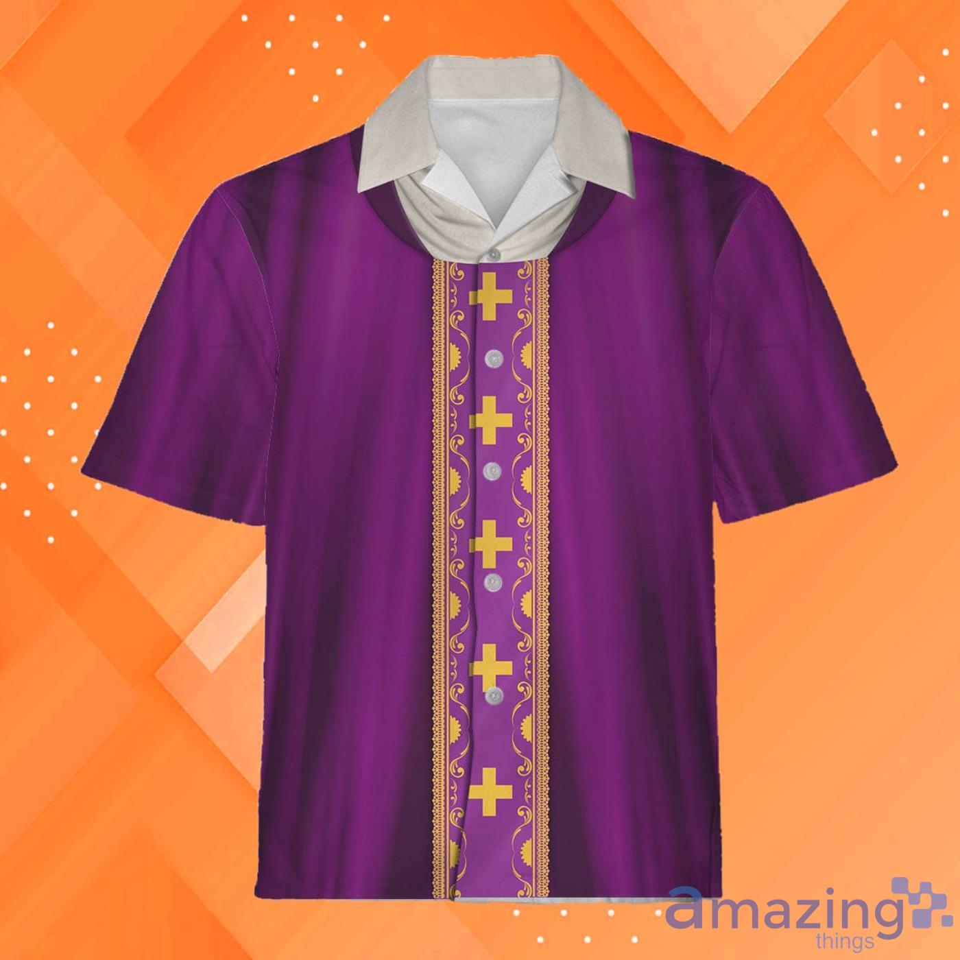Purple Liturgical Vestment All over Print Hawaiian Shirt Product Photo 1