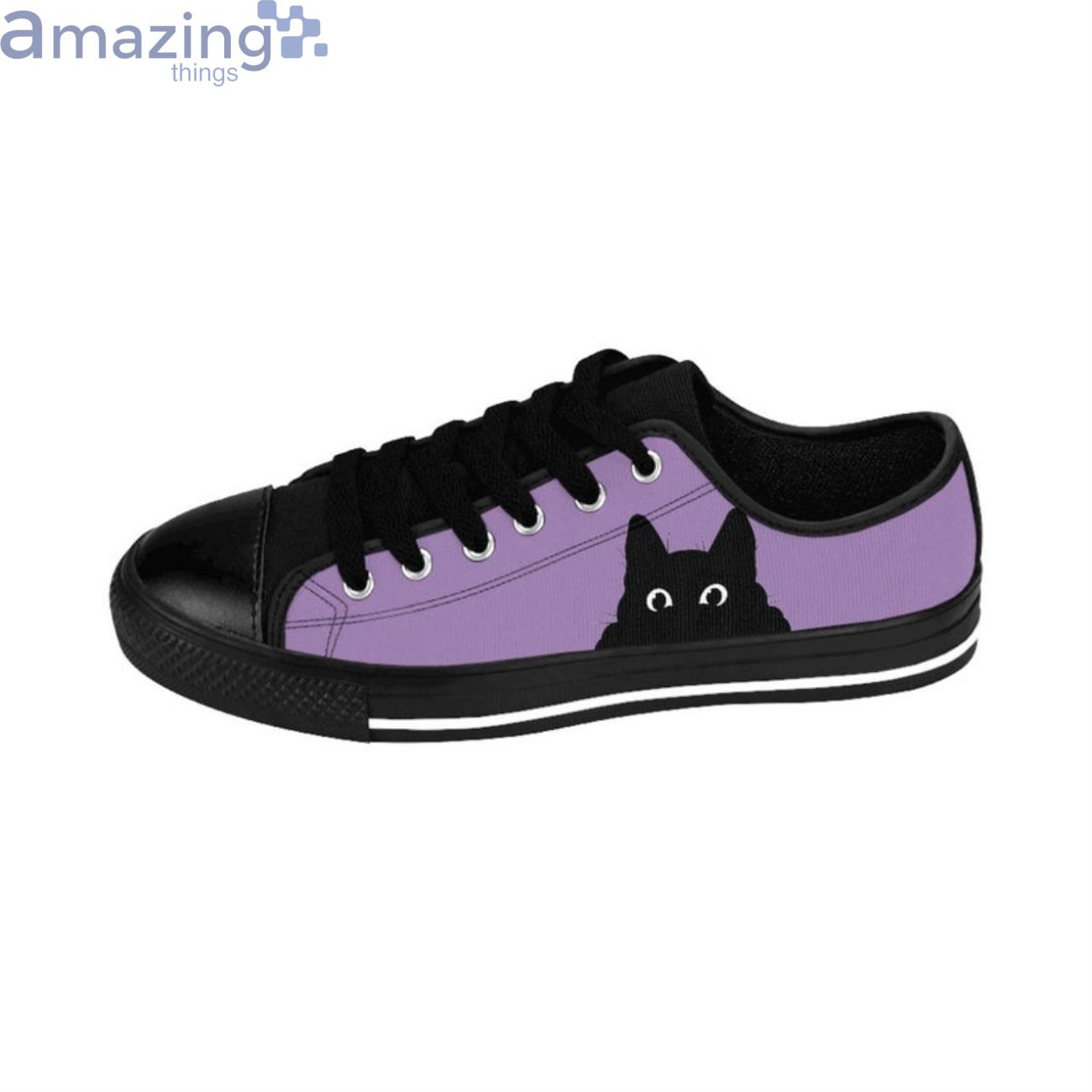 Purple With Black Cat Low Top Shoes Product Photo 1 Purple With Black Cat Low Top Shoes Product Photo 1