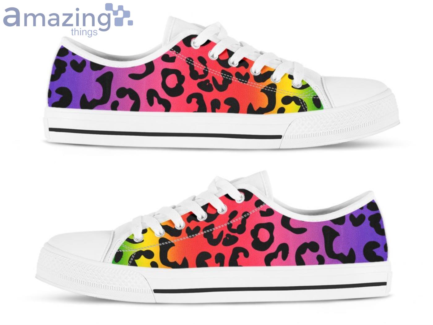 Rainbow Leopard Pattern Low Top Shoes Product Photo 1 Rainbow Leopard Pattern Low Top Shoes Product Photo 1