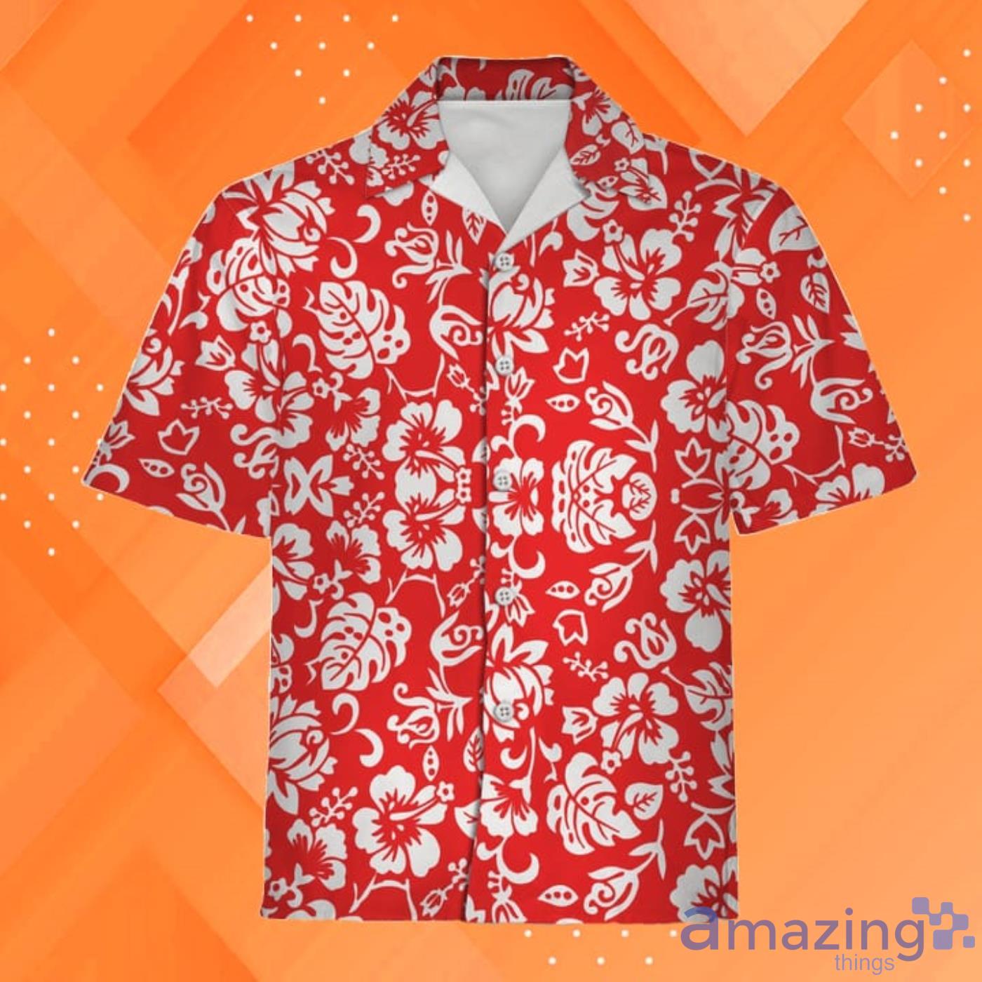 Ricardo Diaz White Habicus Red Hawaiian Shirt And Short Pant Product Photo 1