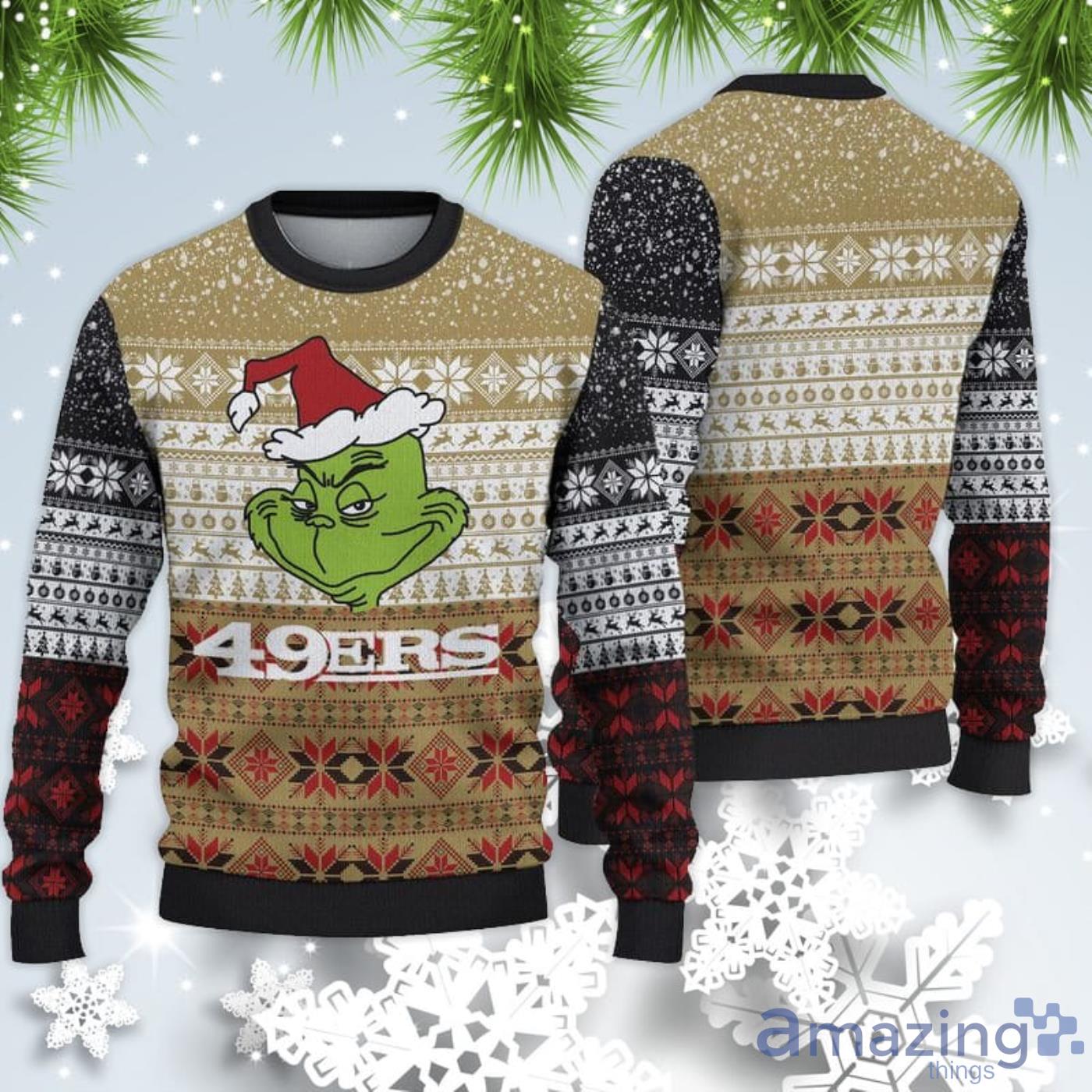 San Francisco 49ers Christmas Grinch Sweater For Fans Product Photo 1