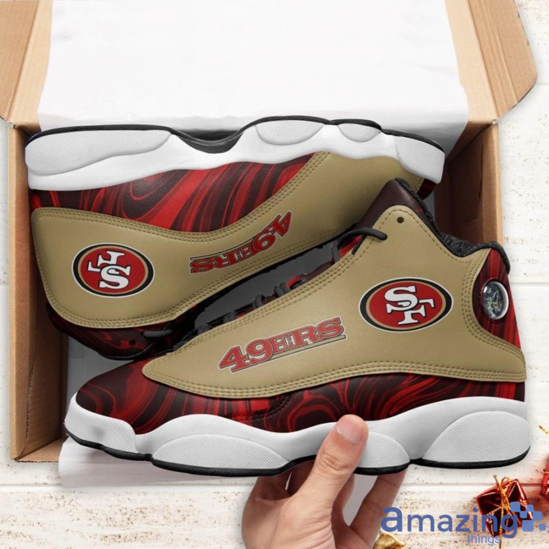 San Francisco 49ers Marble Pattern Air Jordan 13 Shoes For Fans