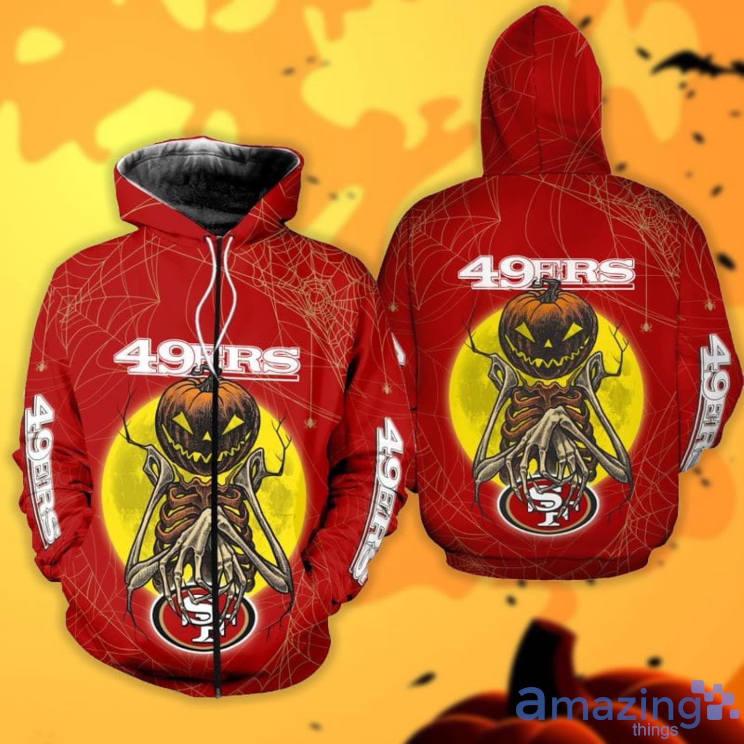 San Francisco 49Ers Logo Halloween 3D Hoodie Nfl Jersey 3D