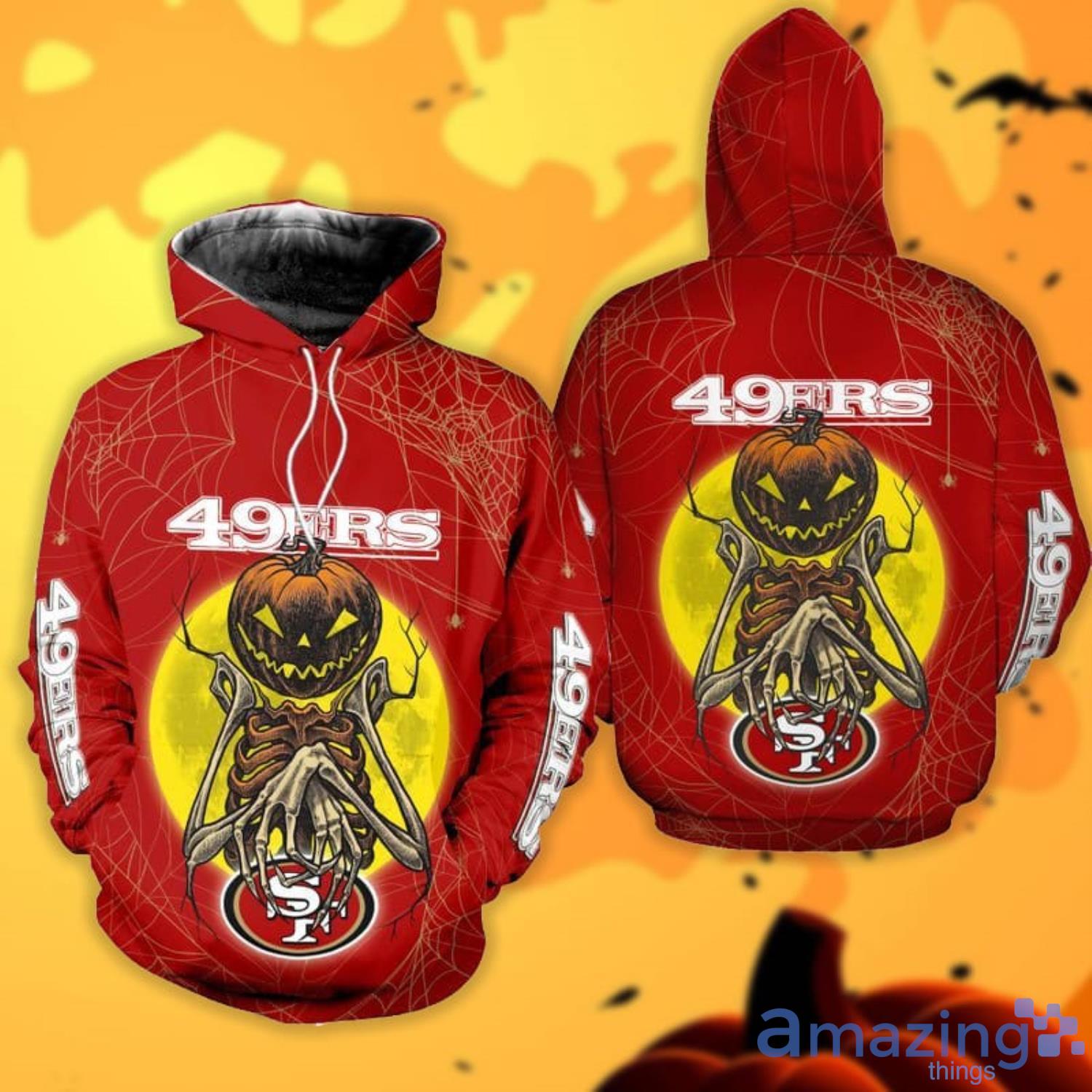 San Francisco 49ers Pumpkin Halloween All Over Print 3D Tank Top