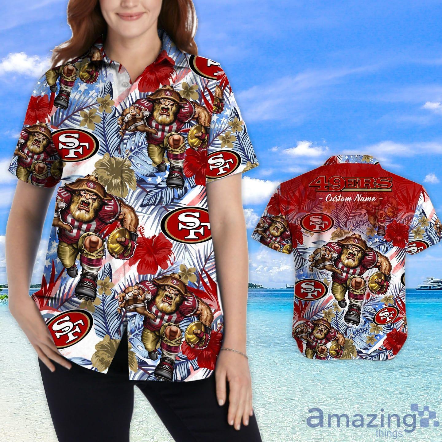 Nfl San Francisco 49Ers Skeleton Dancing With Logo Trendy Hawaiian Shirt  Aloha Shirt - Trendy Aloha