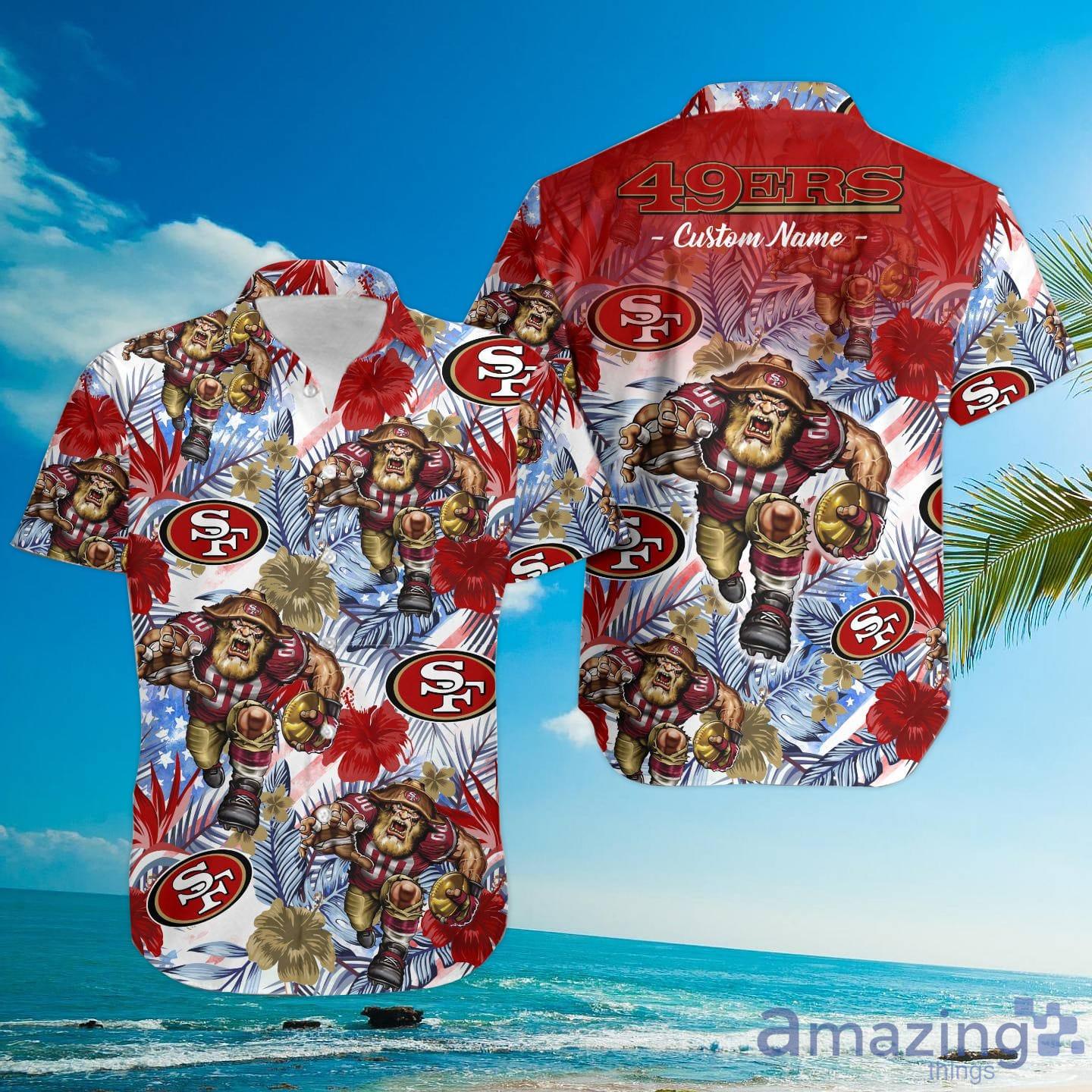 San Francisco 49ers Short Sleeve Aloha Hawaiian Shirt And Shorts Beach Gift  - Banantees