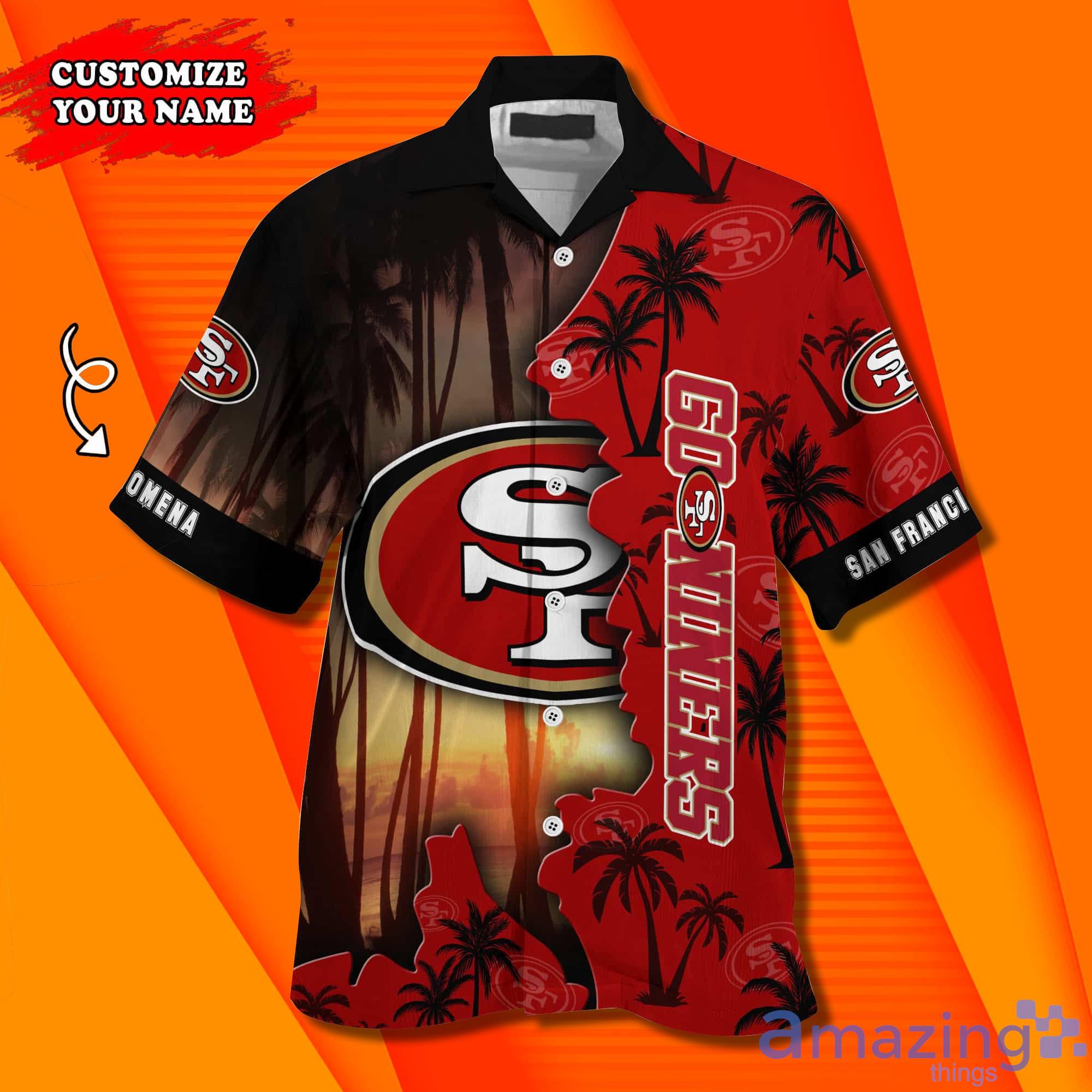 San Francisco ers NF And Tropical Pattern Custom Name Hawaiian Shirt image San Francisco ers NF And Tropical Pattern Custom Name Hawaiian Shirt Product Photo 3