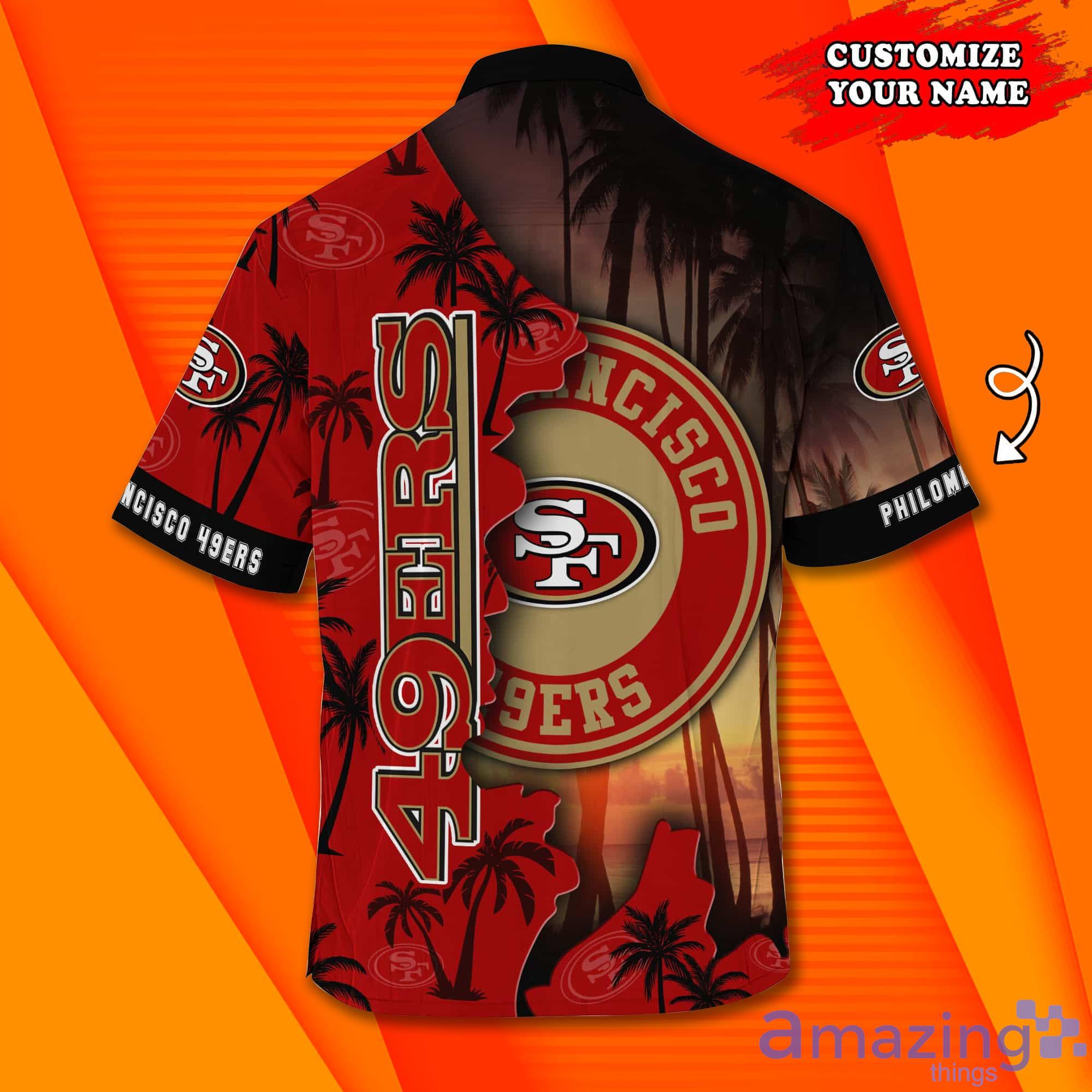San Francisco ers NF And Tropical Pattern Custom Name Hawaiian Shirt Product Photo 1 San Francisco ers NF And Tropical Pattern Custom Name Hawaiian Shirt Product Photo 1