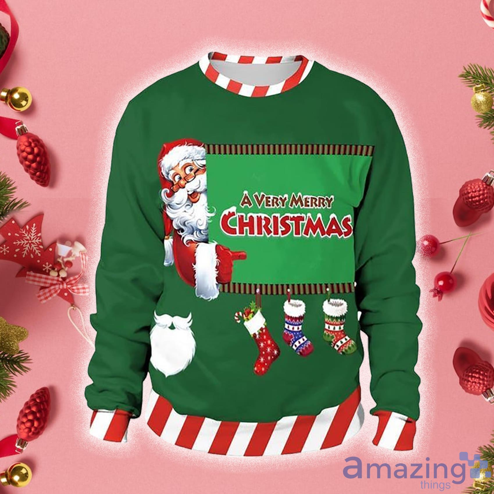 Sant Claus A Very Merry Christmas Ugly Sweater Product Photo 1