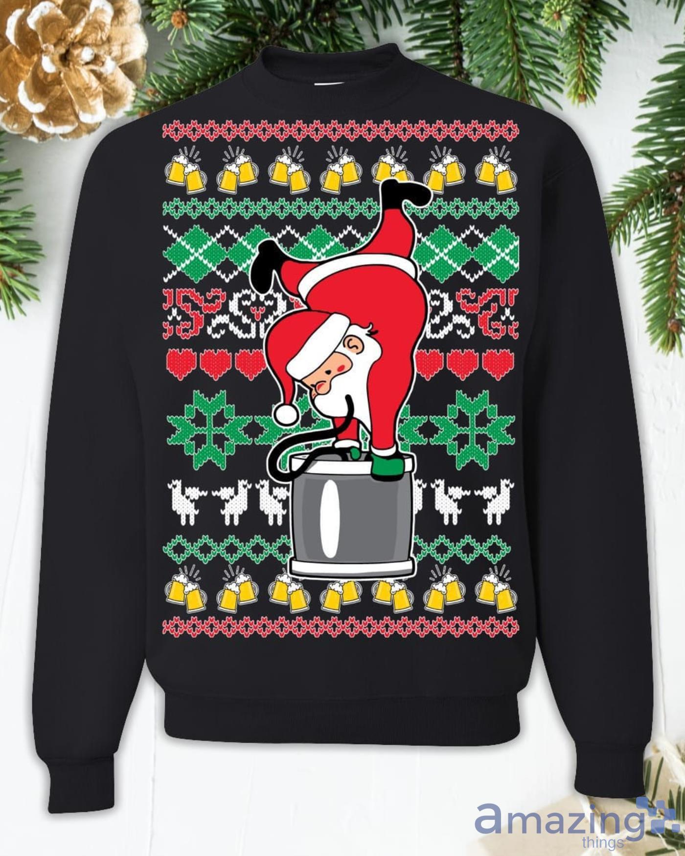 Santa Claus Keg Stand Christmas Sweatshirt Product Photo 1