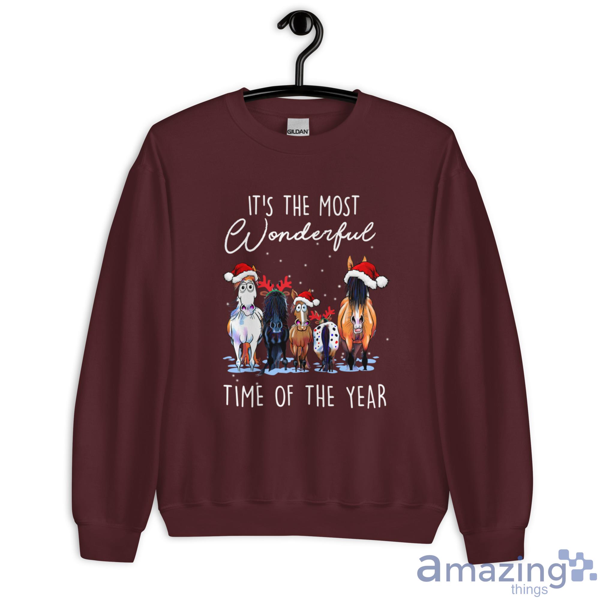 Santa Horses It’s The Most Wonderful Time Of The Year Christmas Sweatshirt - G180 Unisex Heavy Blend Crewneck Sweatshirt-2