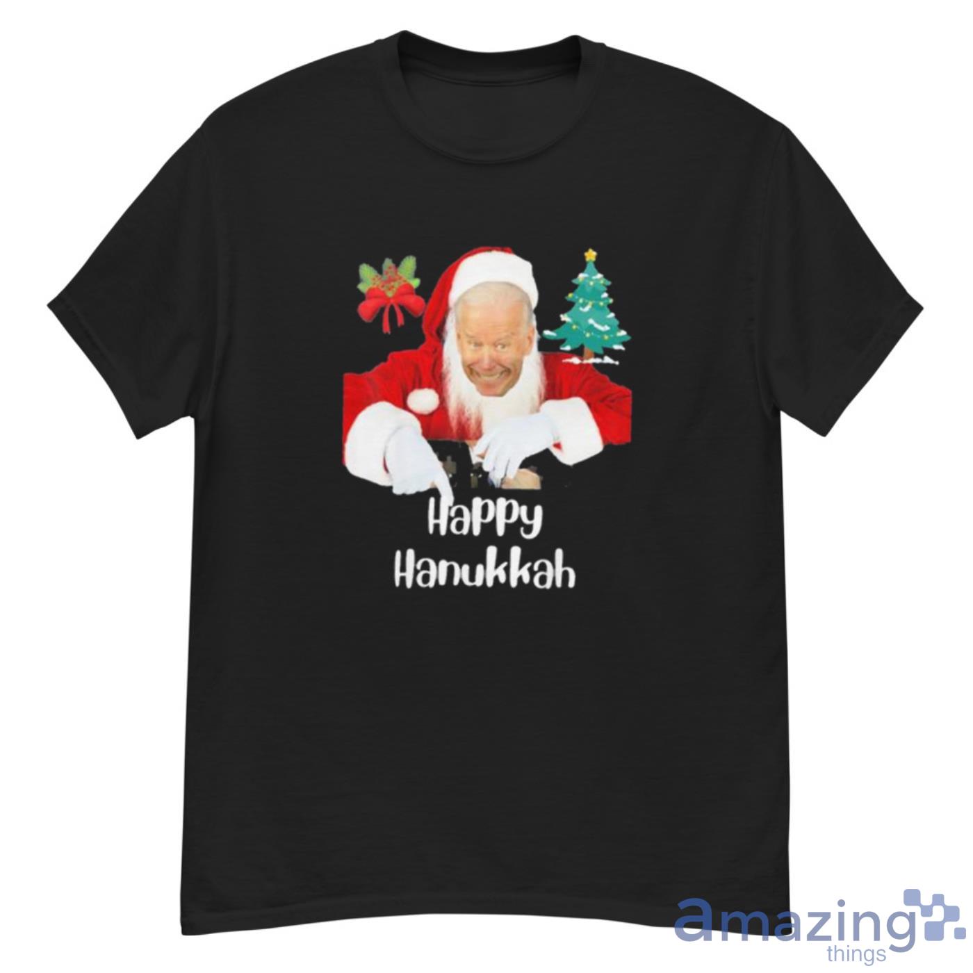 Santa Joe Biden Happy Hanukkah Merry Christmas Shirt Product Photo 1