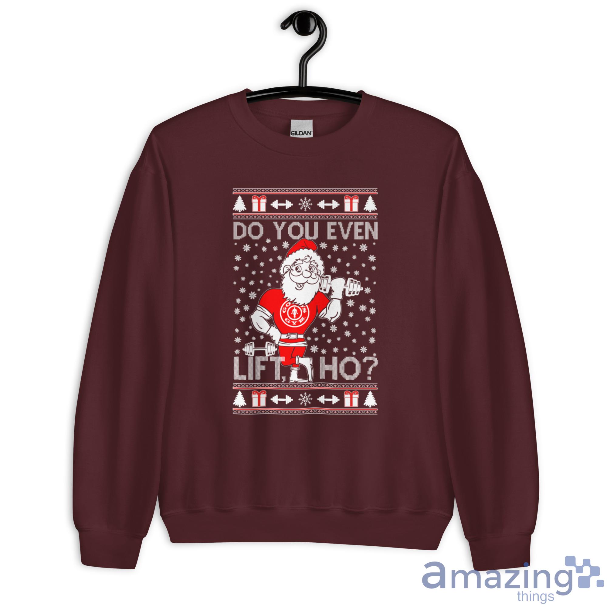 Santa Lift Do You Lift Ho Funny Santa Gym Lover Christmas Sweatshirt - G180 Unisex Heavy Blend Crewneck Sweatshirt-2