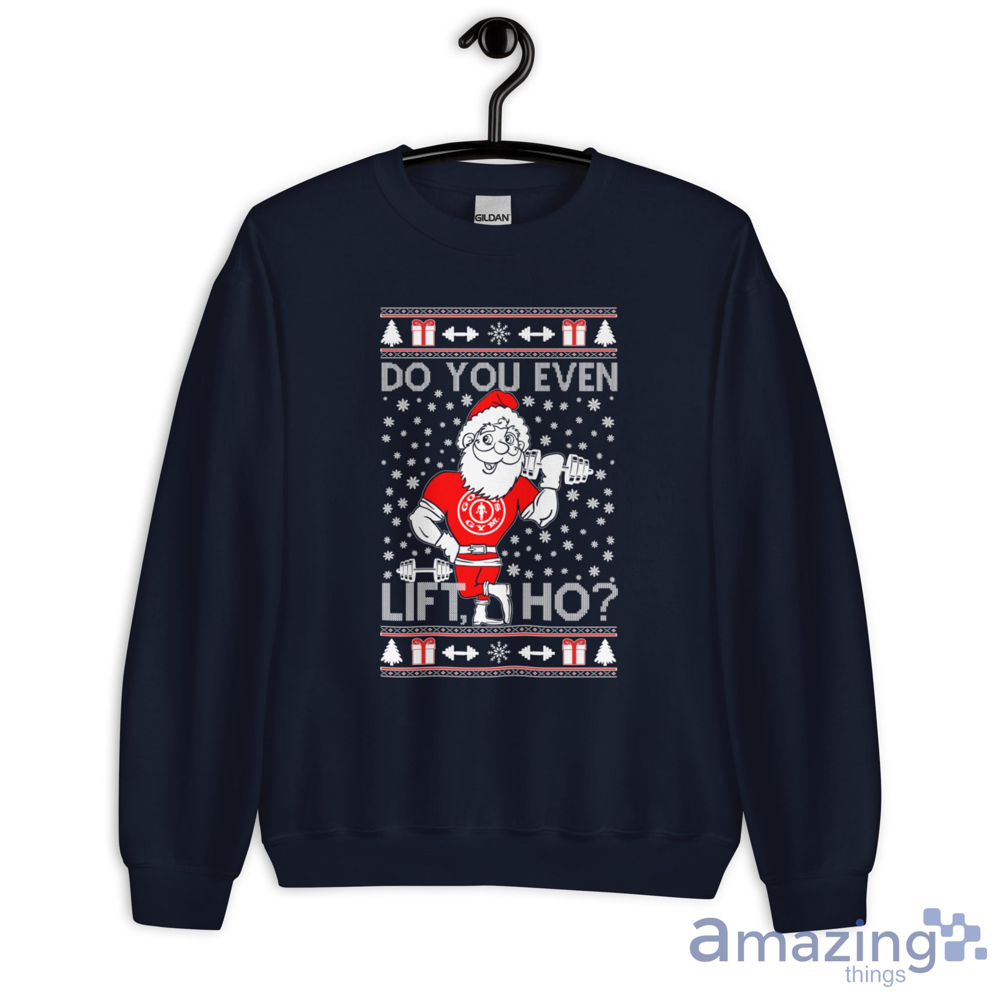 Santa Lift Do You Lift Ho Funny Santa Gym Lover Christmas Sweatshirt - G180 Unisex Heavy Blend Crewneck Sweatshirt-1