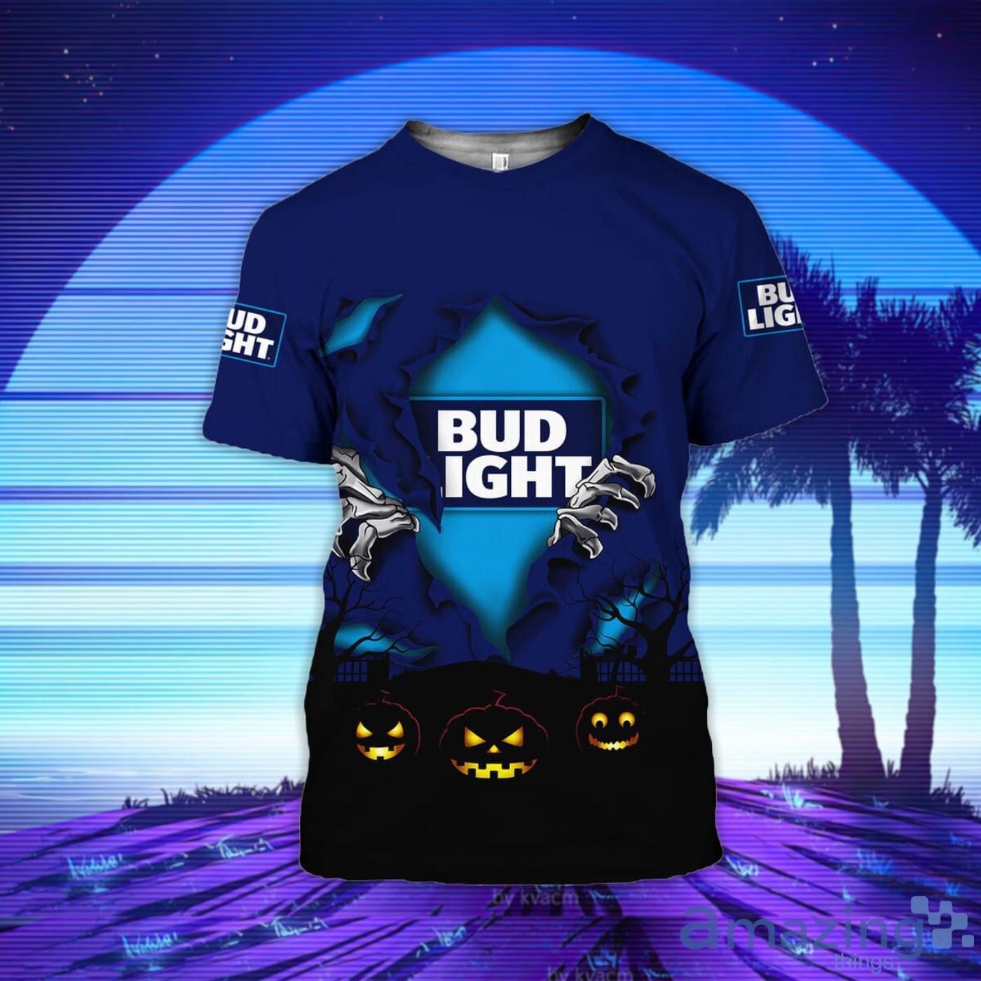 Scary Night Halloween Bud Light Beer 3D T-Shirt Product Photo 1