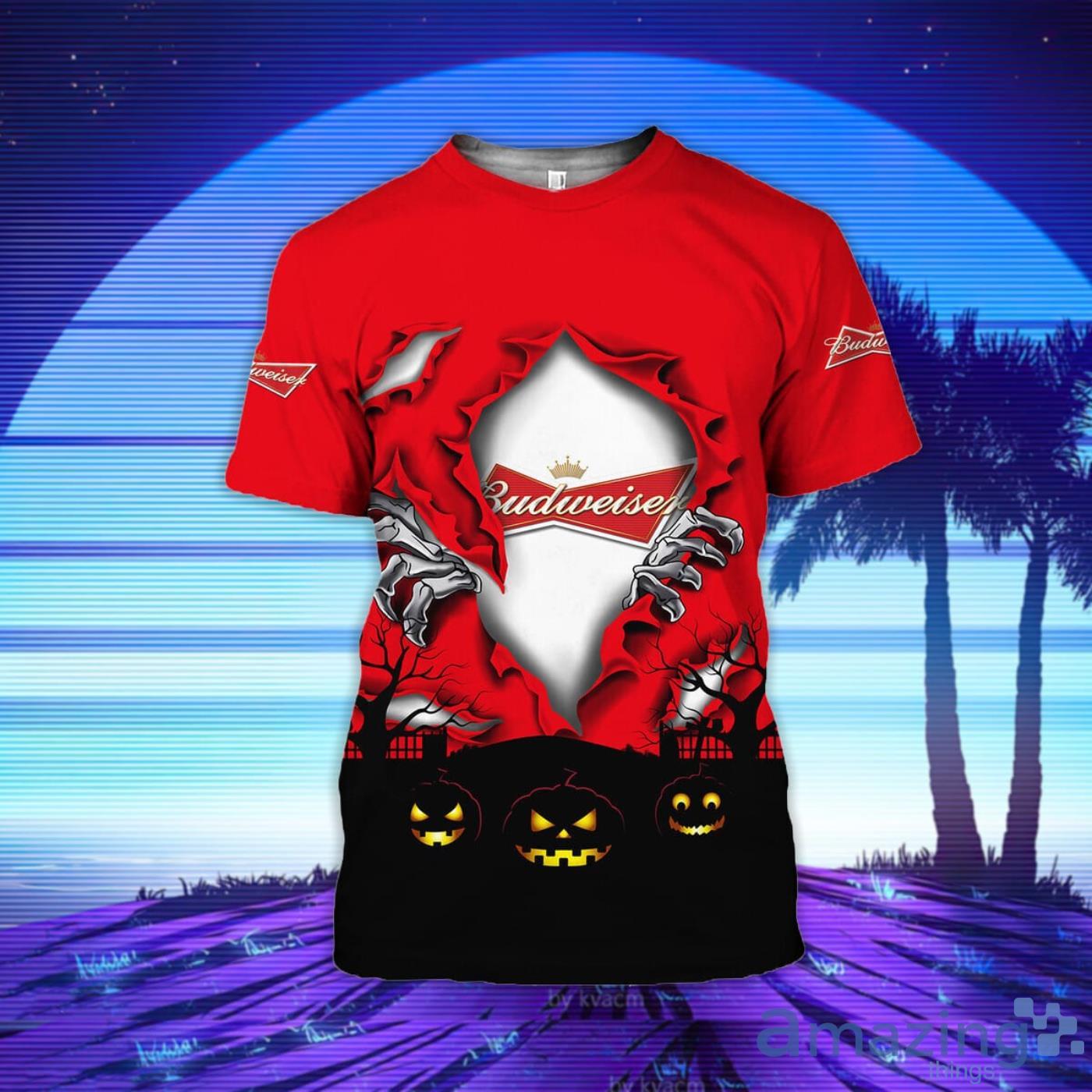 Scary Night Halloween Budweiser Beer 3D T-Shirt Product Photo 1
