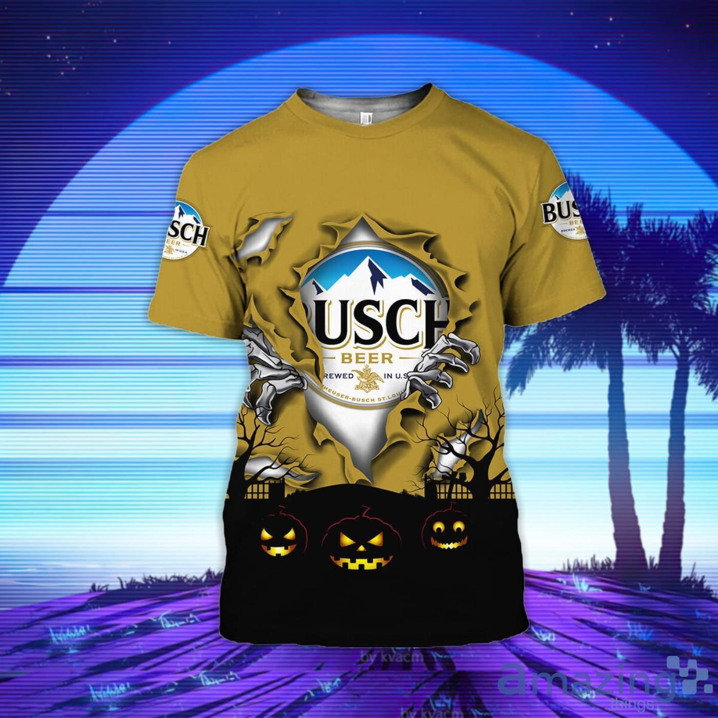 Scary Night Halloween Busch Beer 3D T-Shirt Product Photo 1