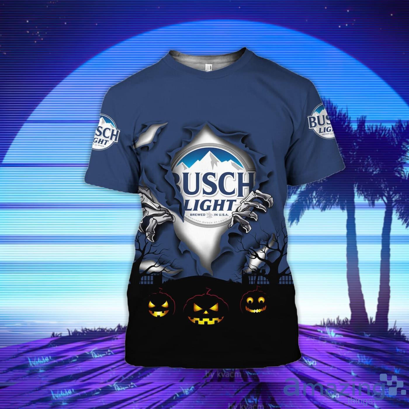Scary Night Halloween Busch Light 3D T-Shirt Product Photo 1