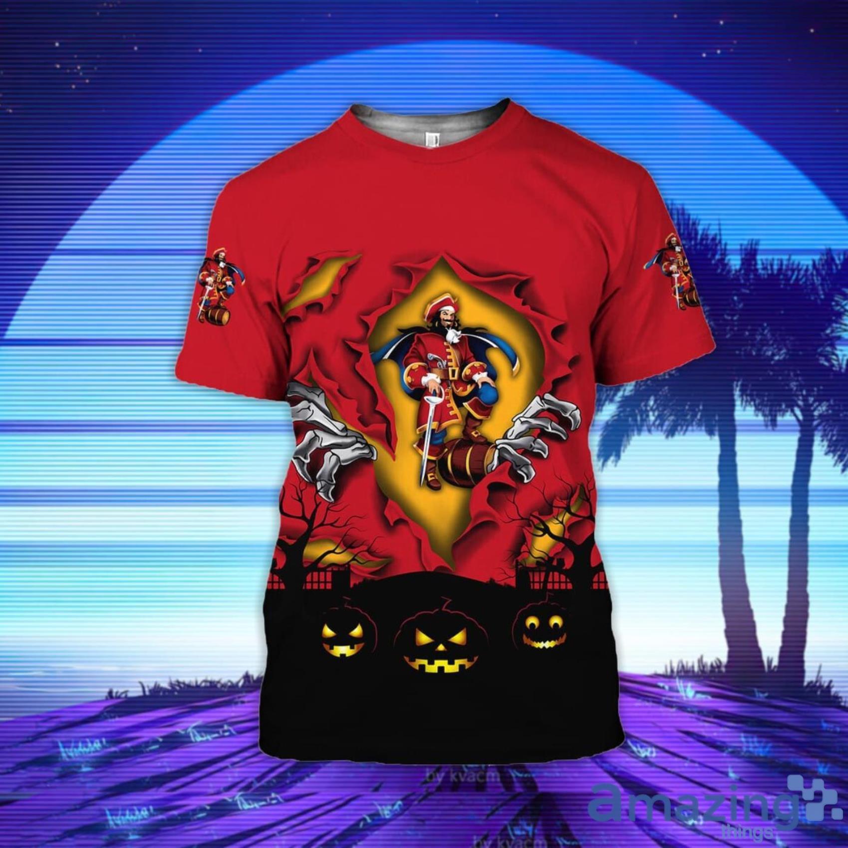 Scary Night Halloween Captain Morgan 3D T-Shirt Product Photo 1